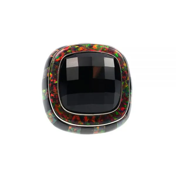 Faceted Black Onyx Ring