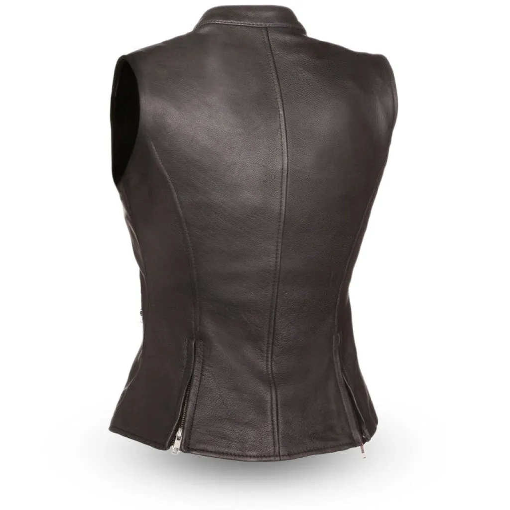 Fairmont Women's Motorcycle Leather Vest - Extreme Biker Leather