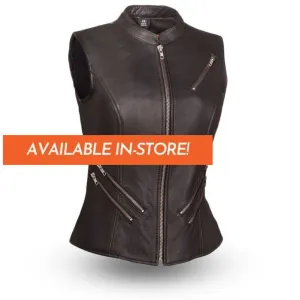 Fairmont Women's Motorcycle Leather Vest - Extreme Biker Leather