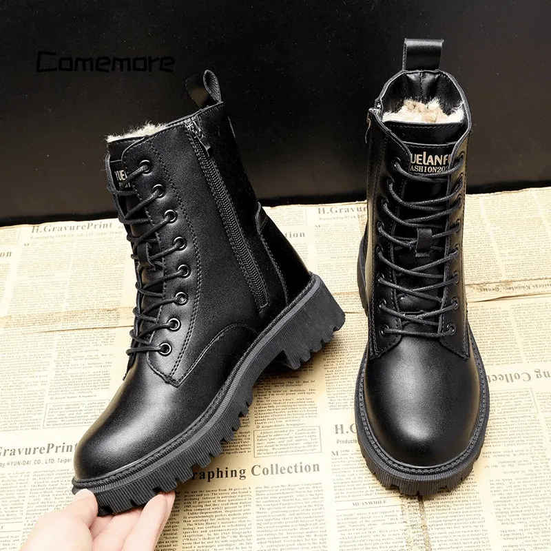 Faux Furina™ | Women's Leather Zip Boots | Premium Leather, Faux Fur Lining, Stylish & Comfortable Fit