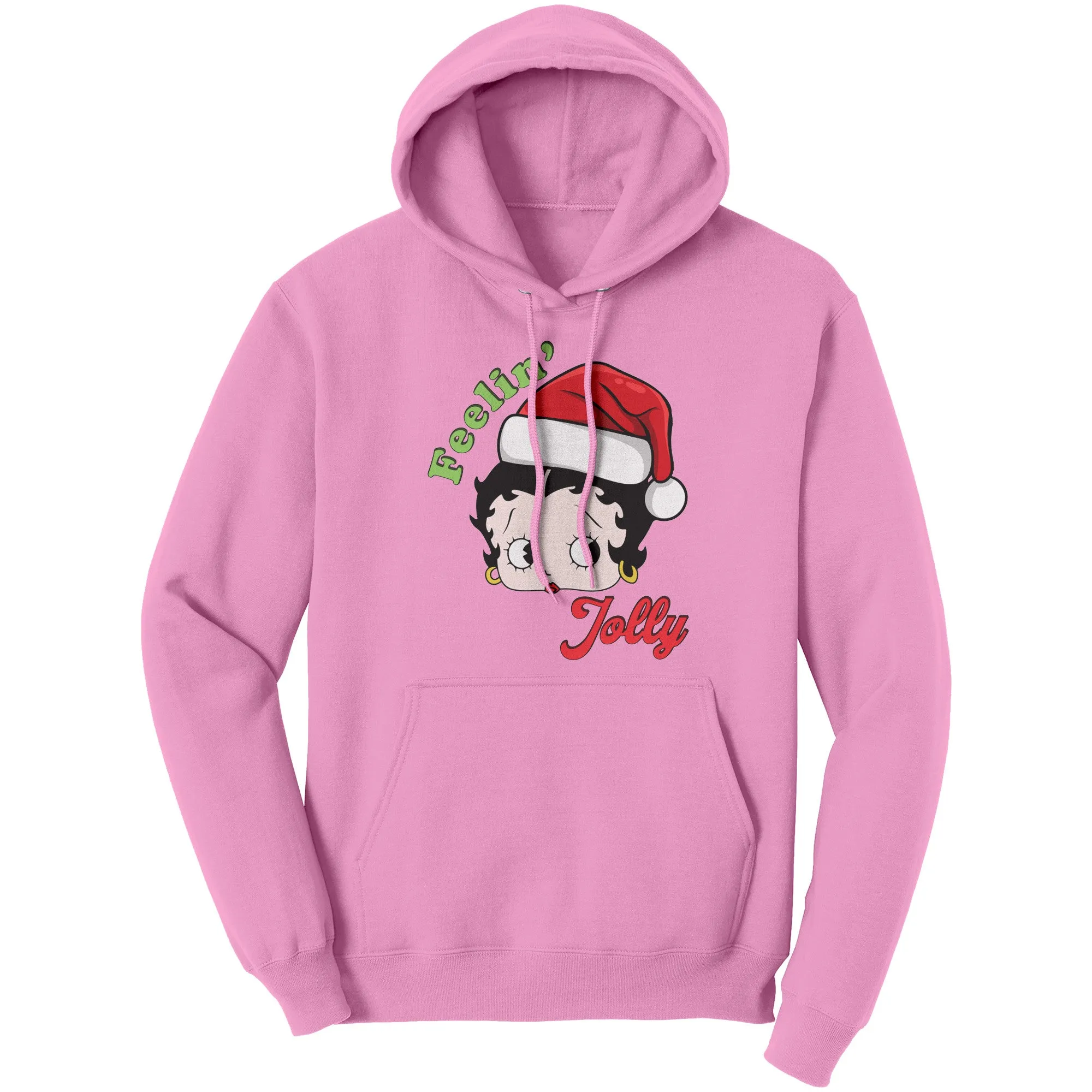 Feeling Jolly Hoodie, Betty Boop Christmas Hoodie, Unique Holiday Gift for Her, Women's Christmas Sweater, Betty Boop Hoodie, Womens Hoodie