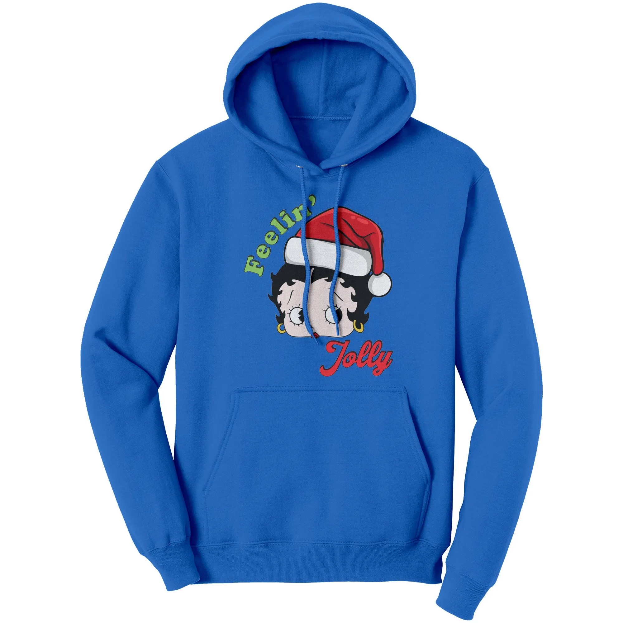 Feeling Jolly Hoodie, Betty Boop Christmas Hoodie, Unique Holiday Gift for Her, Women's Christmas Sweater, Betty Boop Hoodie, Womens Hoodie