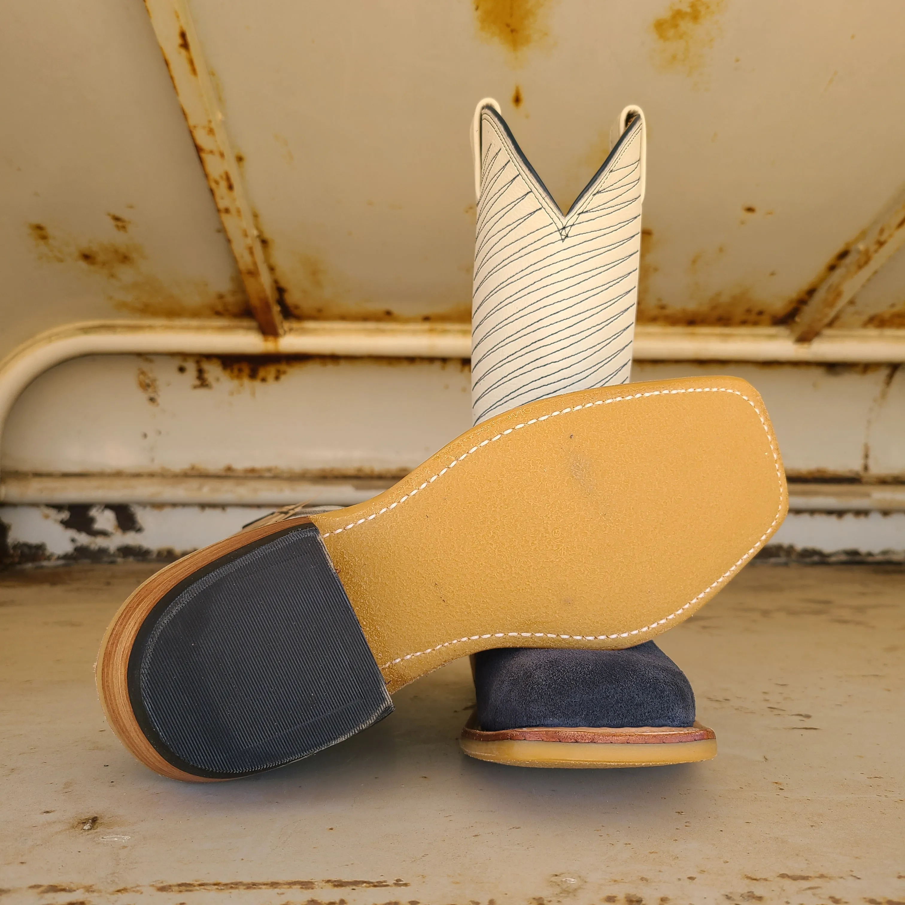 Fenoglio Boot Navy Roughout w/Cream - Customized