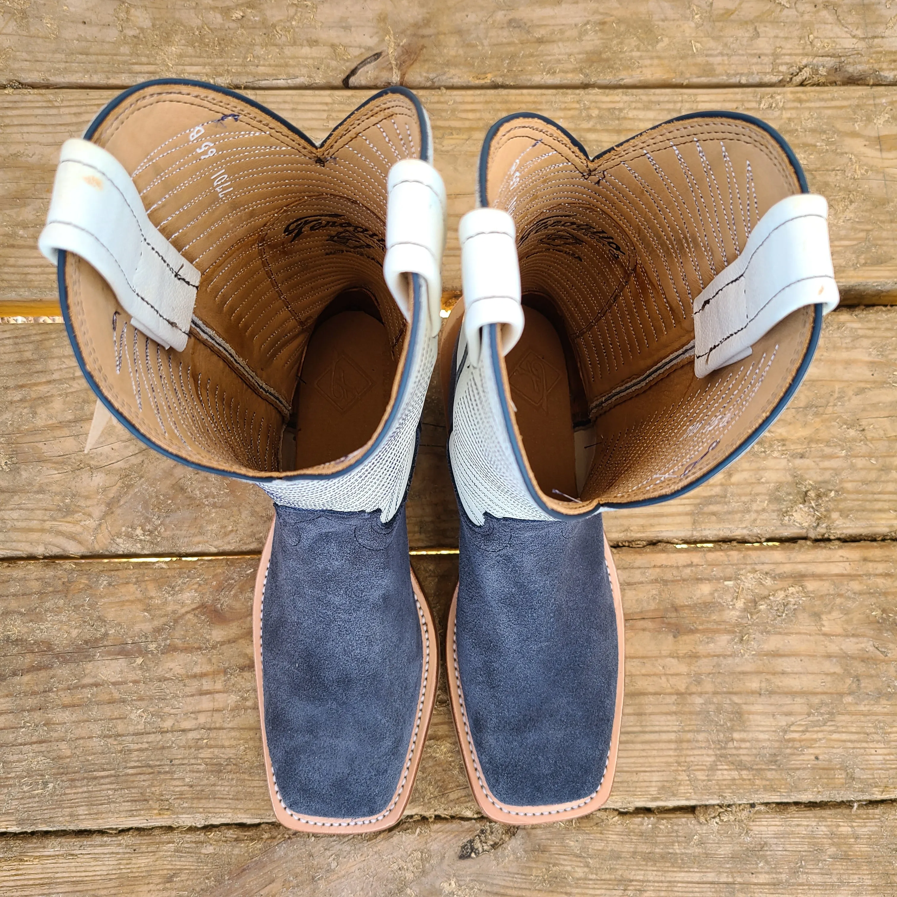 Fenoglio Boot Navy Roughout w/Cream - Customized