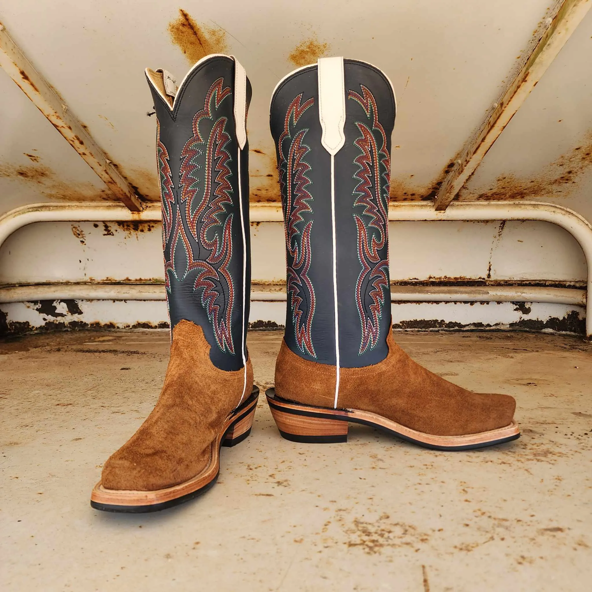 Fenoglio Picosa Creek Exclusive Choc Fuji Roughout w/Navy Firm- The Maverick Boot - FB00101725