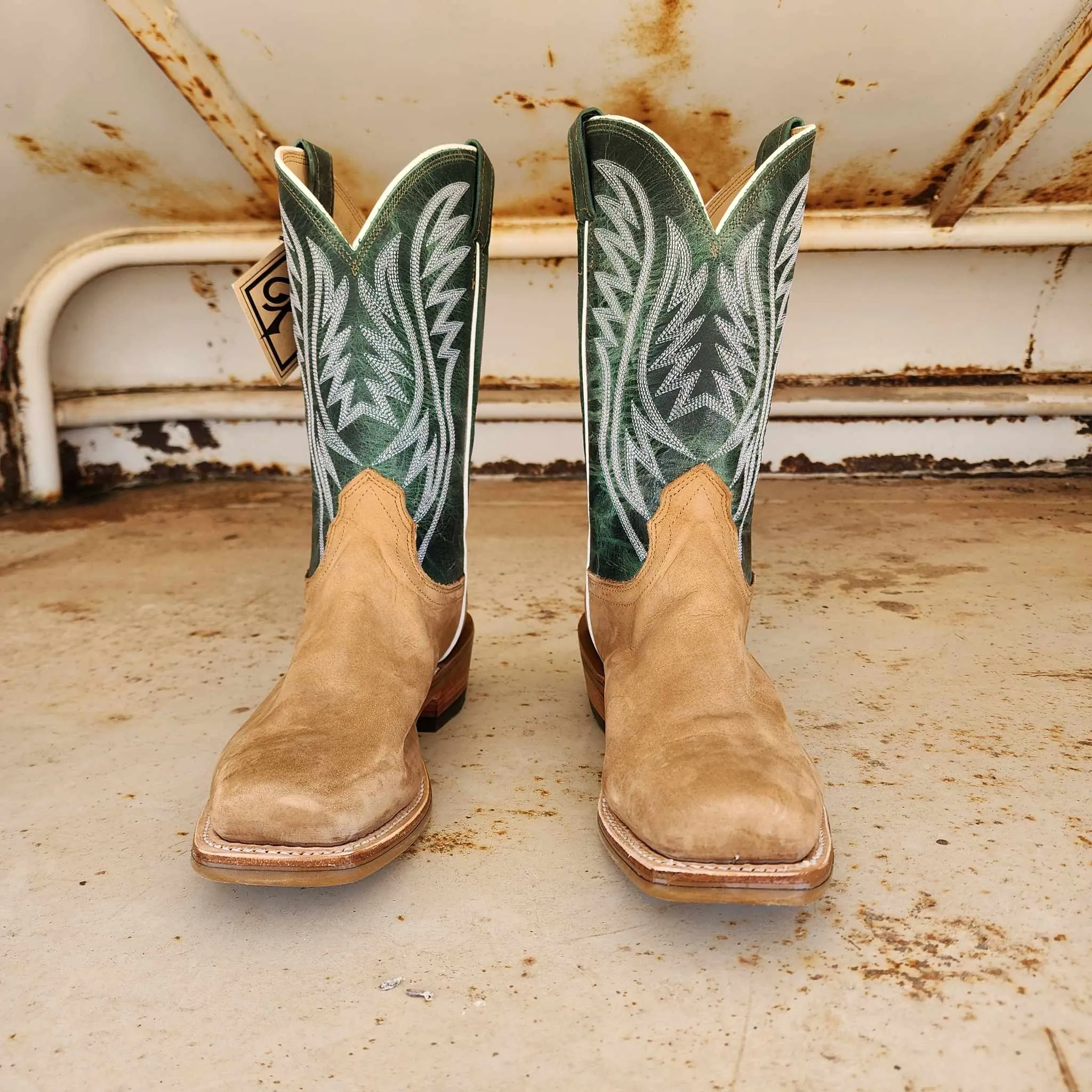 Fenoglio Picosa Creek Exclusive Havana Nubuck w/ Green Mezkite - The Alpine Green Boot - FB00101623
