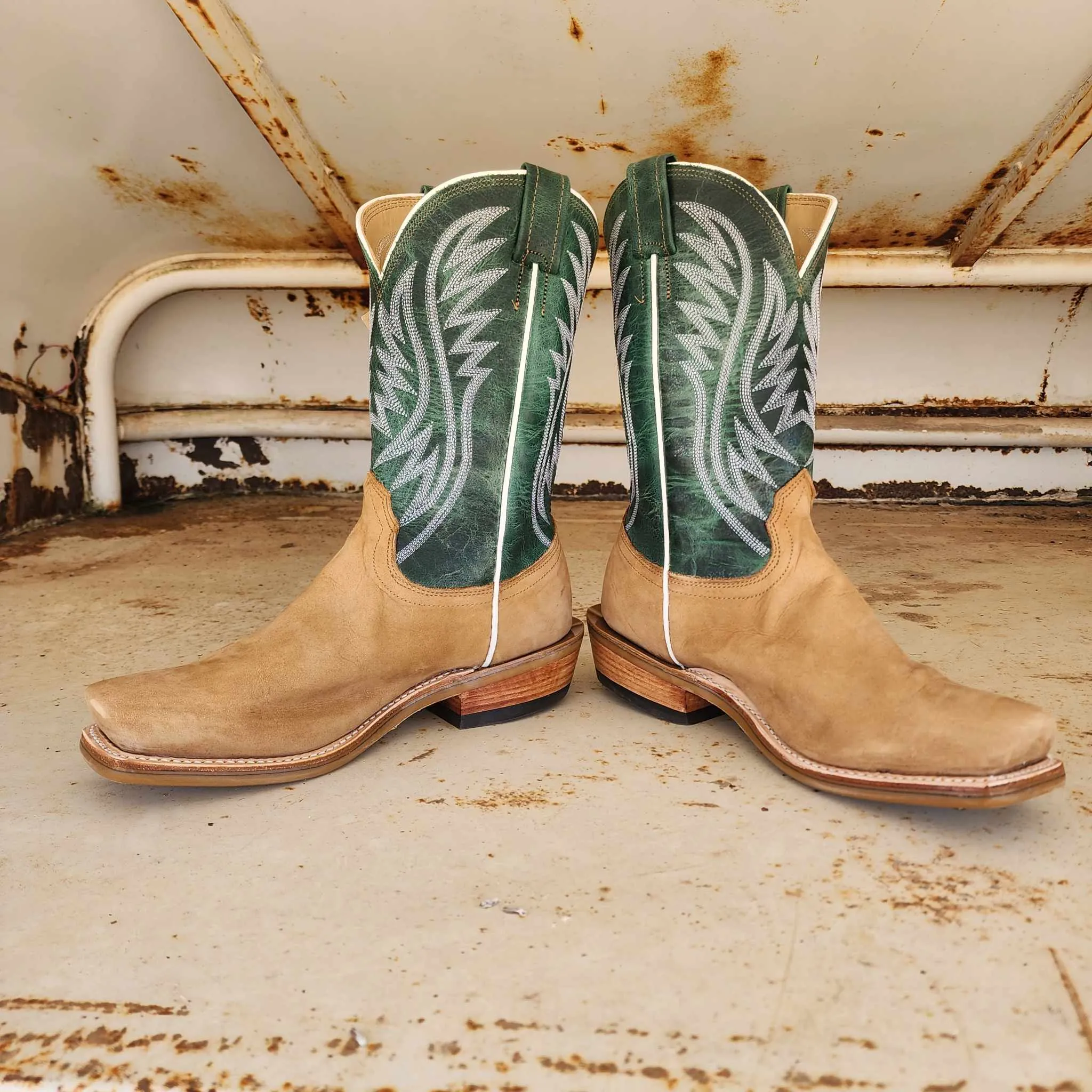 Fenoglio Picosa Creek Exclusive Havana Nubuck w/ Green Mezkite - The Alpine Green Boot - FB00101623