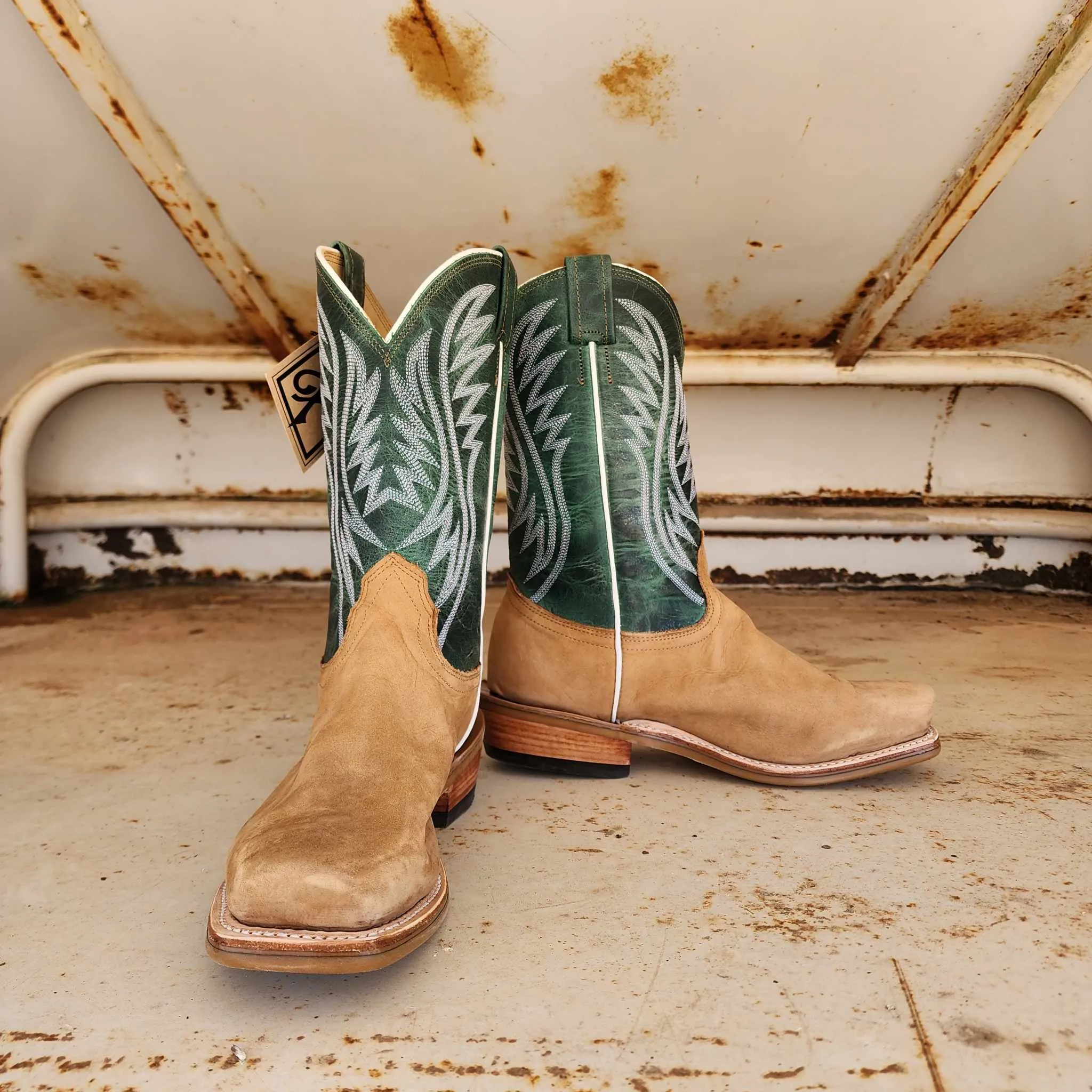 Fenoglio Picosa Creek Exclusive Havana Nubuck w/ Green Mezkite - The Alpine Green Boot - FB00101623