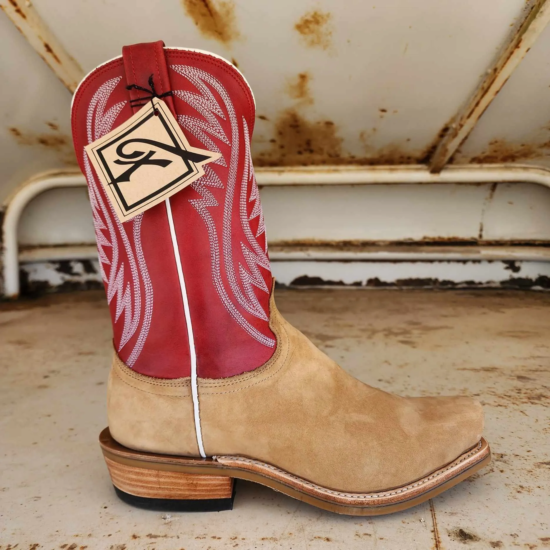 Fenoglio Picosa Creek Exclusive Havana Nubuck w/ Red Mezkite - The Alpine Red Boot - FB00101624