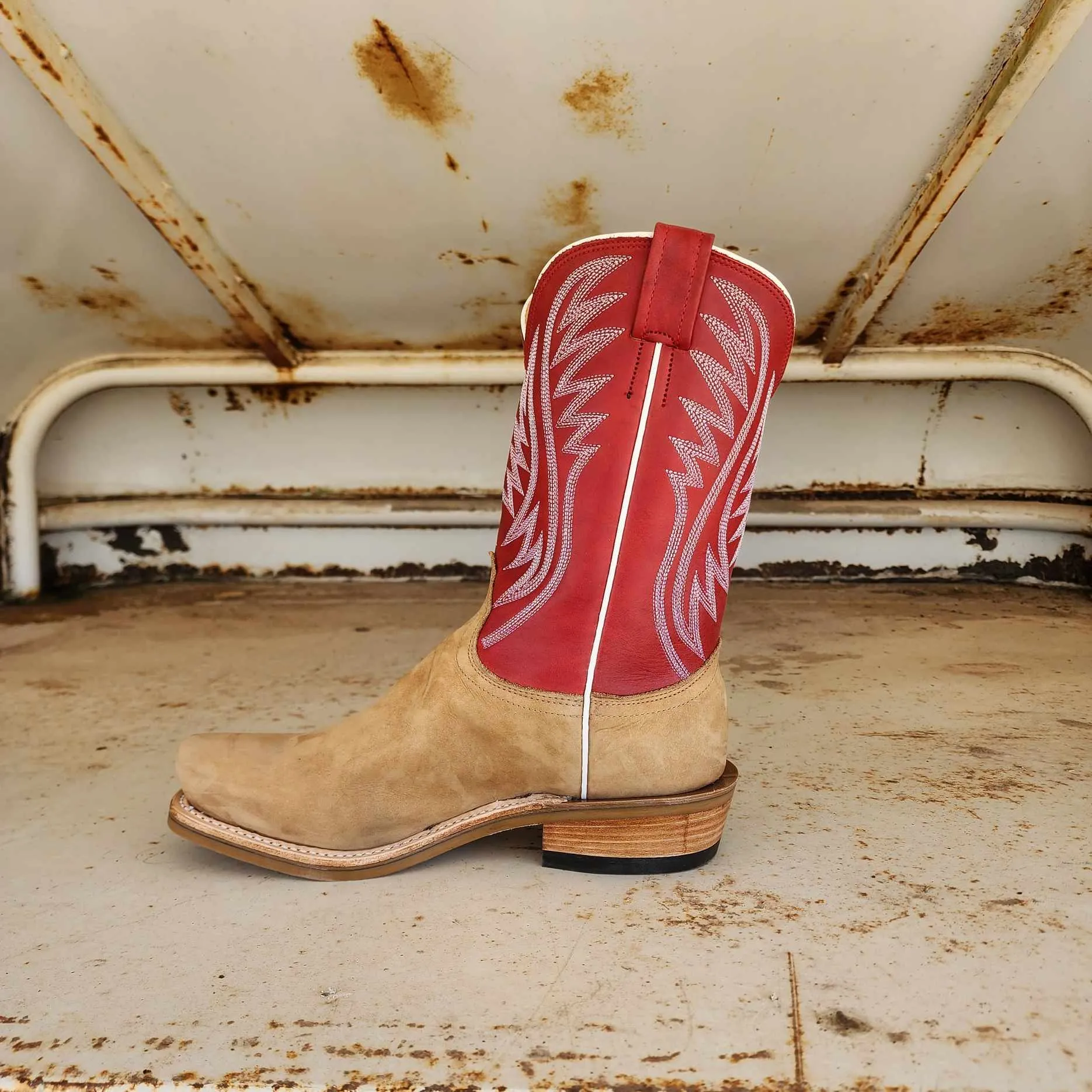 Fenoglio Picosa Creek Exclusive Havana Nubuck w/ Red Mezkite - The Alpine Red Boot - FB00101624