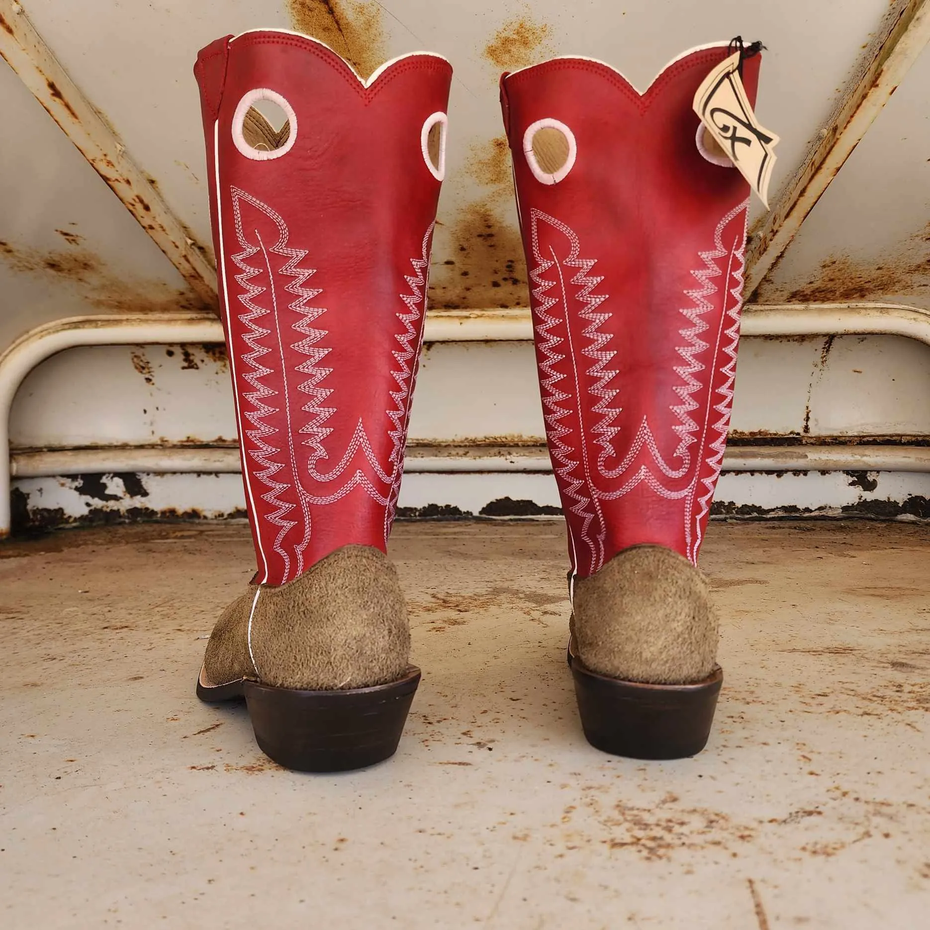 Fenoglio Picosa Creek Exclusive Olive Roughout w/ Red - The Nolan Boot - FB00101479