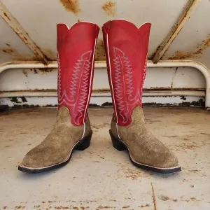Fenoglio Picosa Creek Exclusive Olive Roughout w/ Red - The Nolan Boot - FB00101479