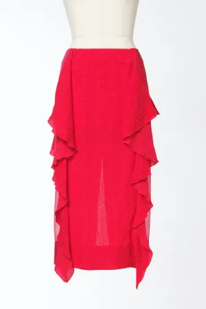 FETICO Botanical Jacquard Ruffle Skirt