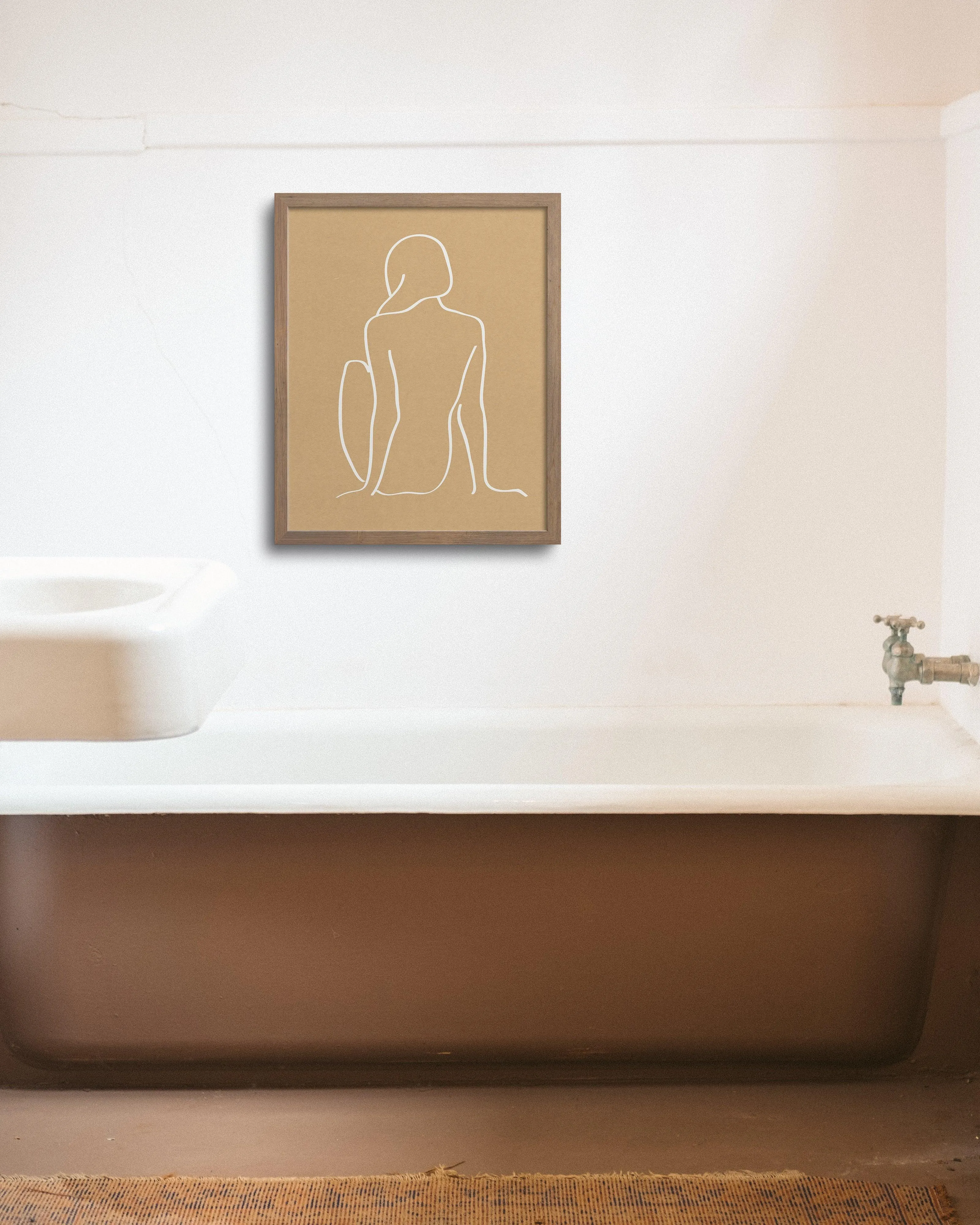 figure 1 art print in camel