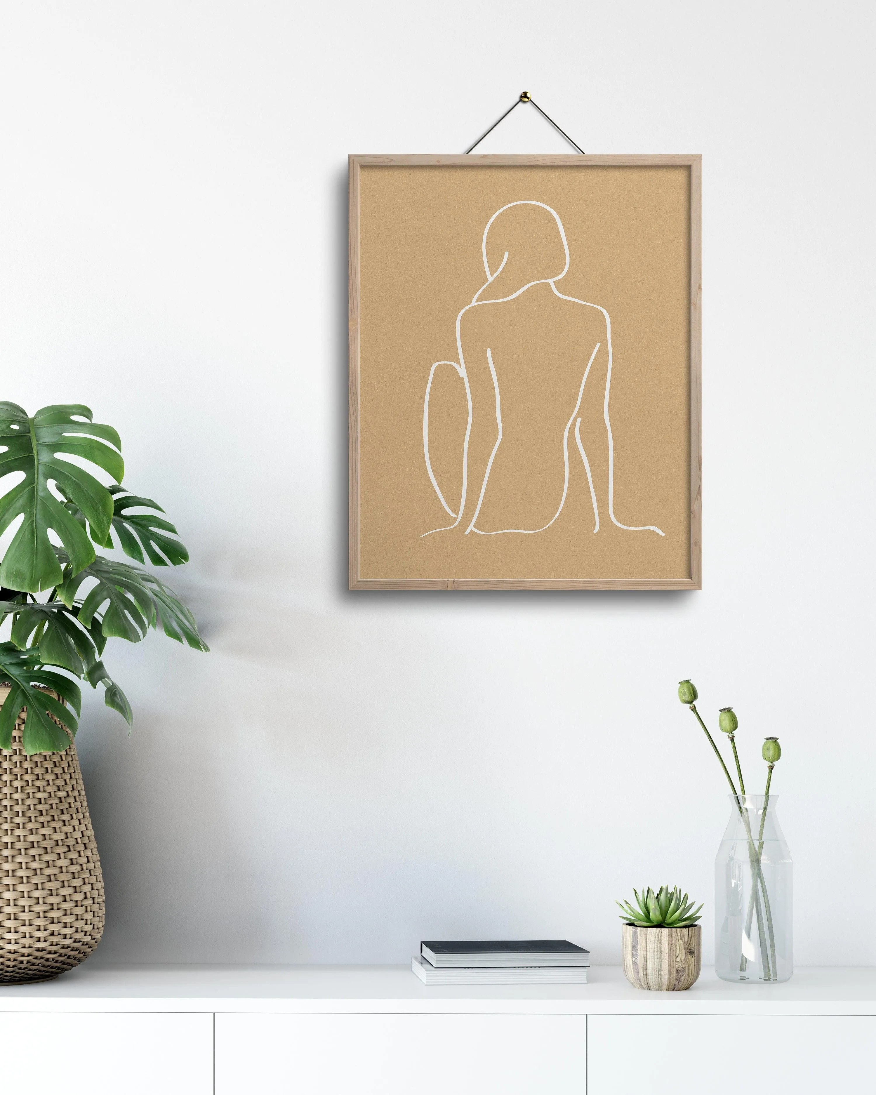 figure 1 art print in camel
