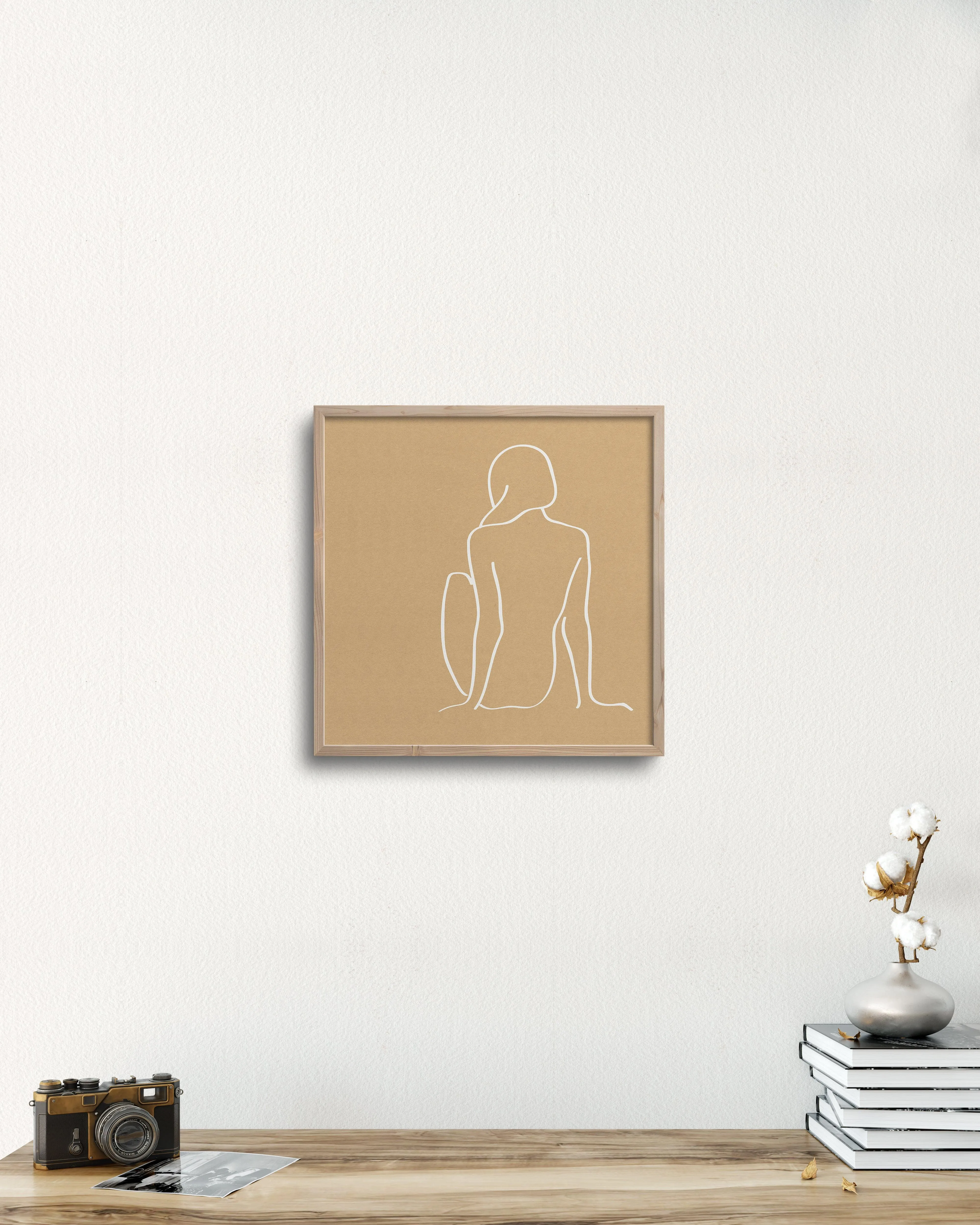 figure 1 art print in camel