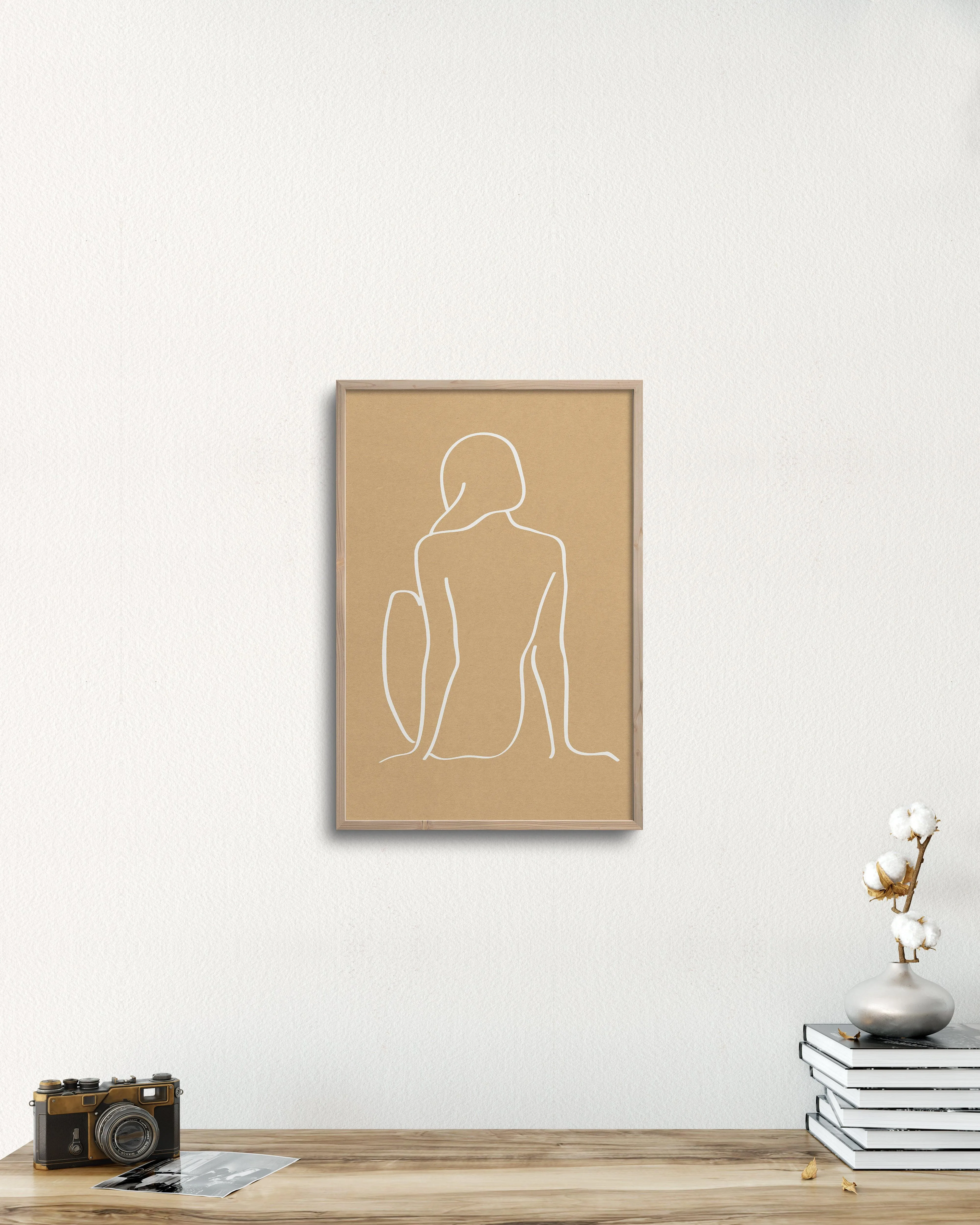 figure 1 art print in camel