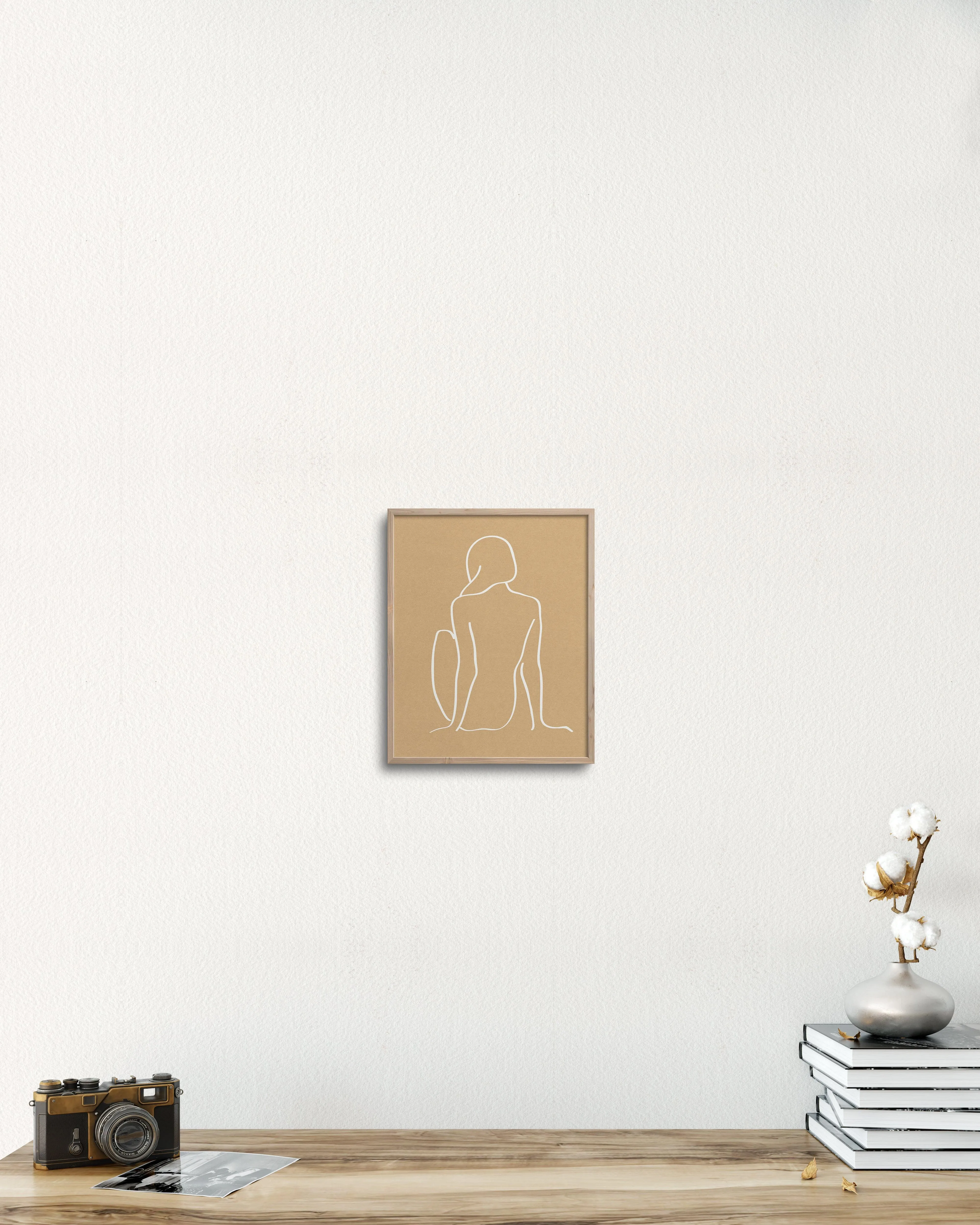 figure 1 art print in camel