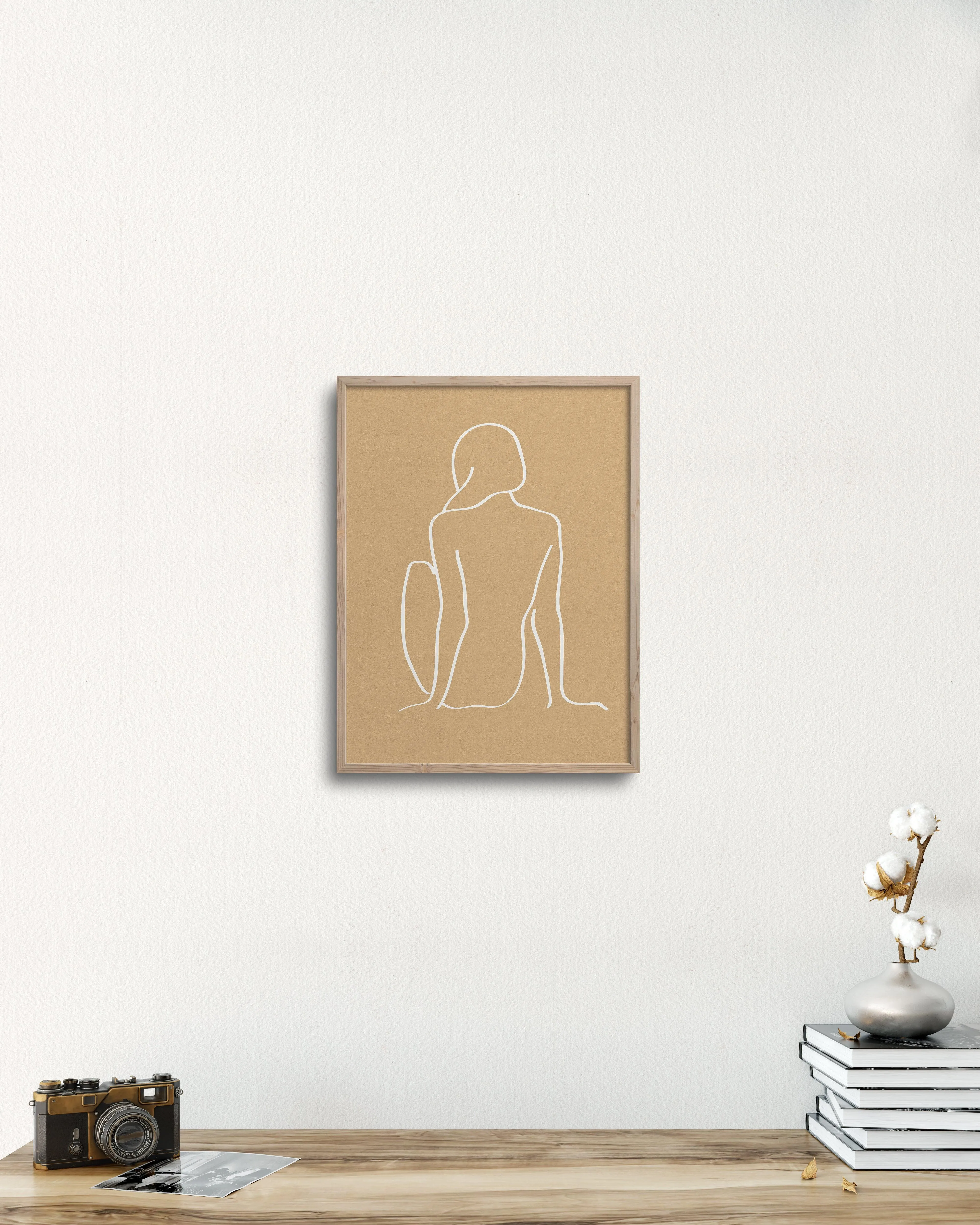 figure 1 art print in camel