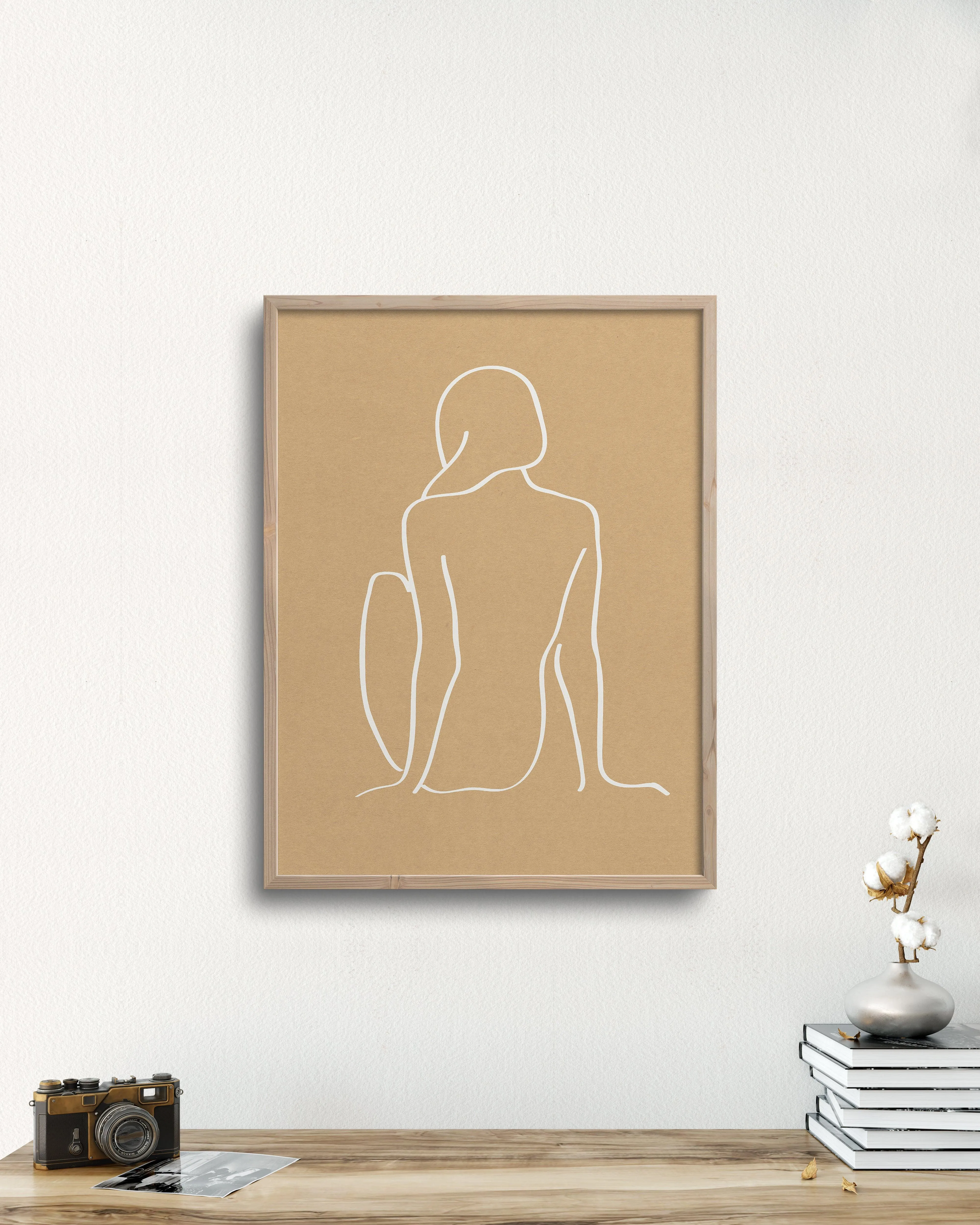 figure 1 art print in camel