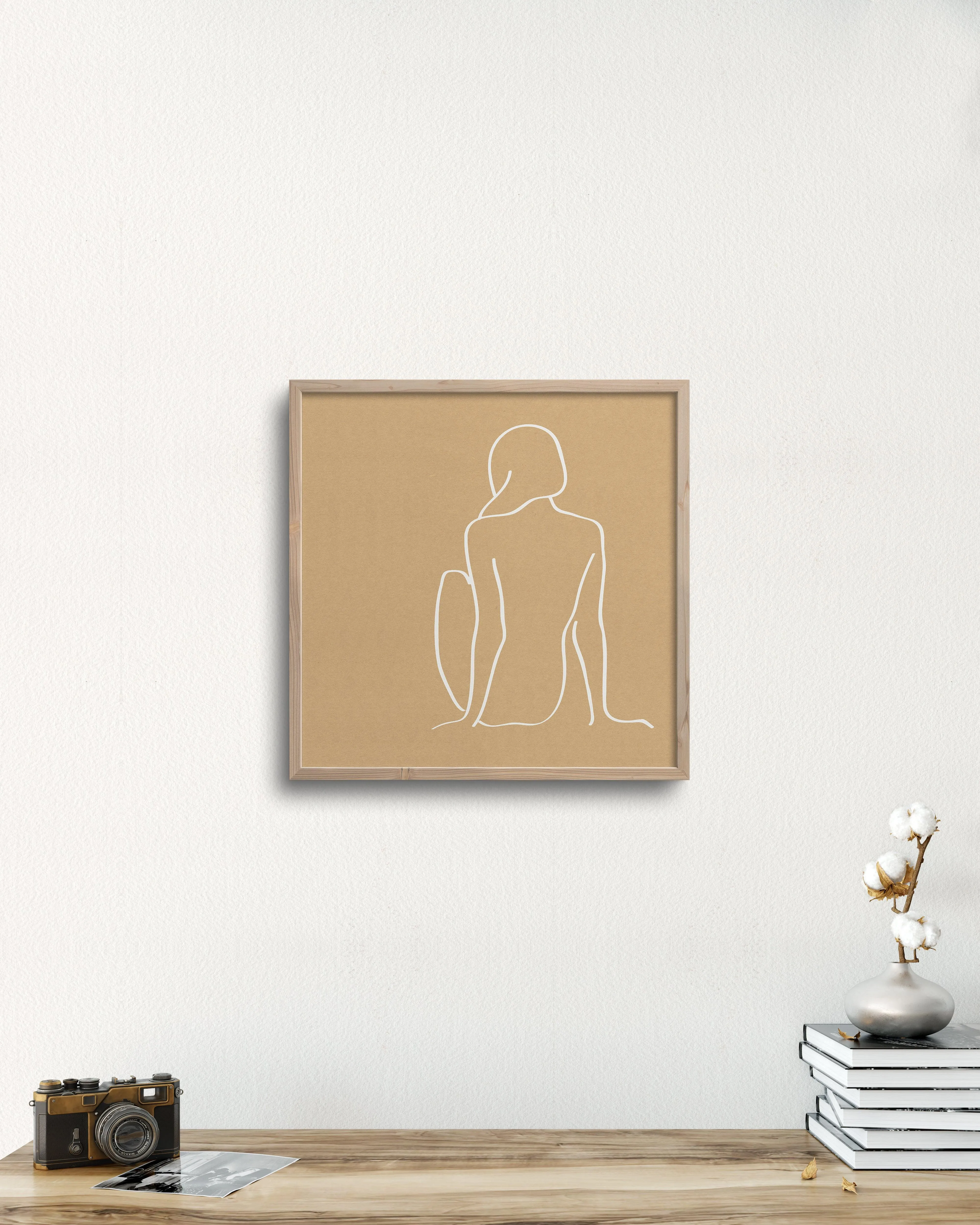figure 1 art print in camel