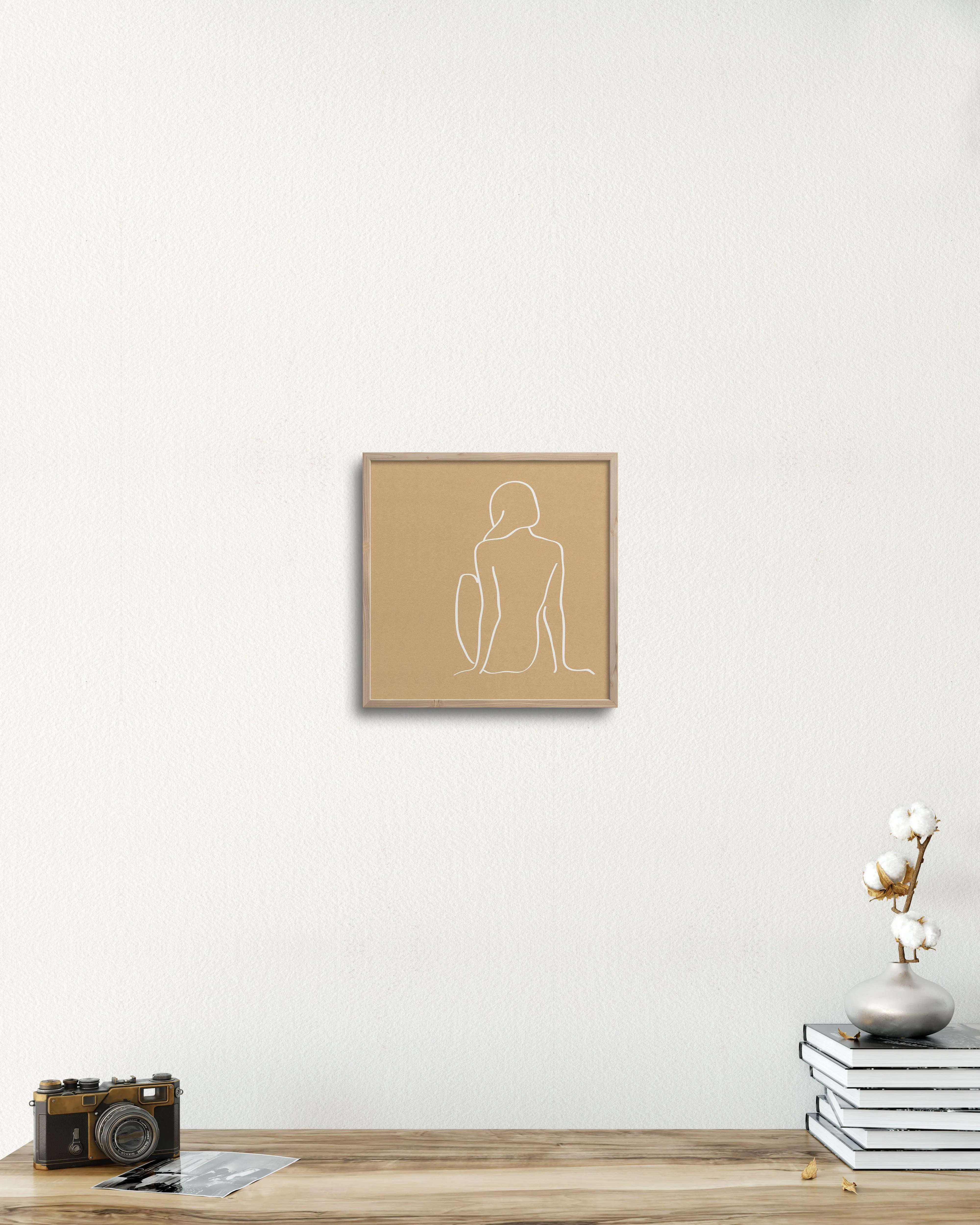 figure 1 art print in camel