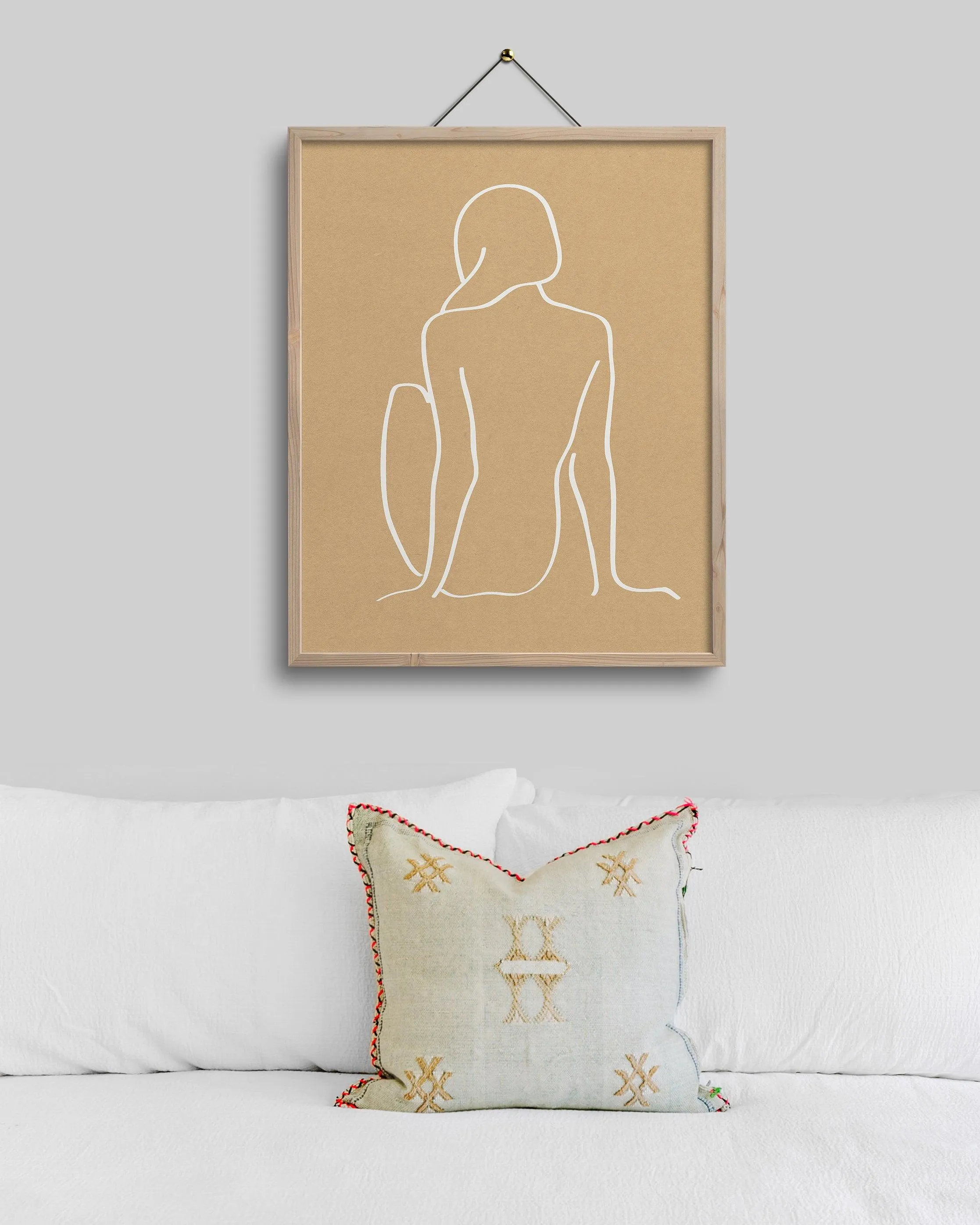 figure 1 art print in camel