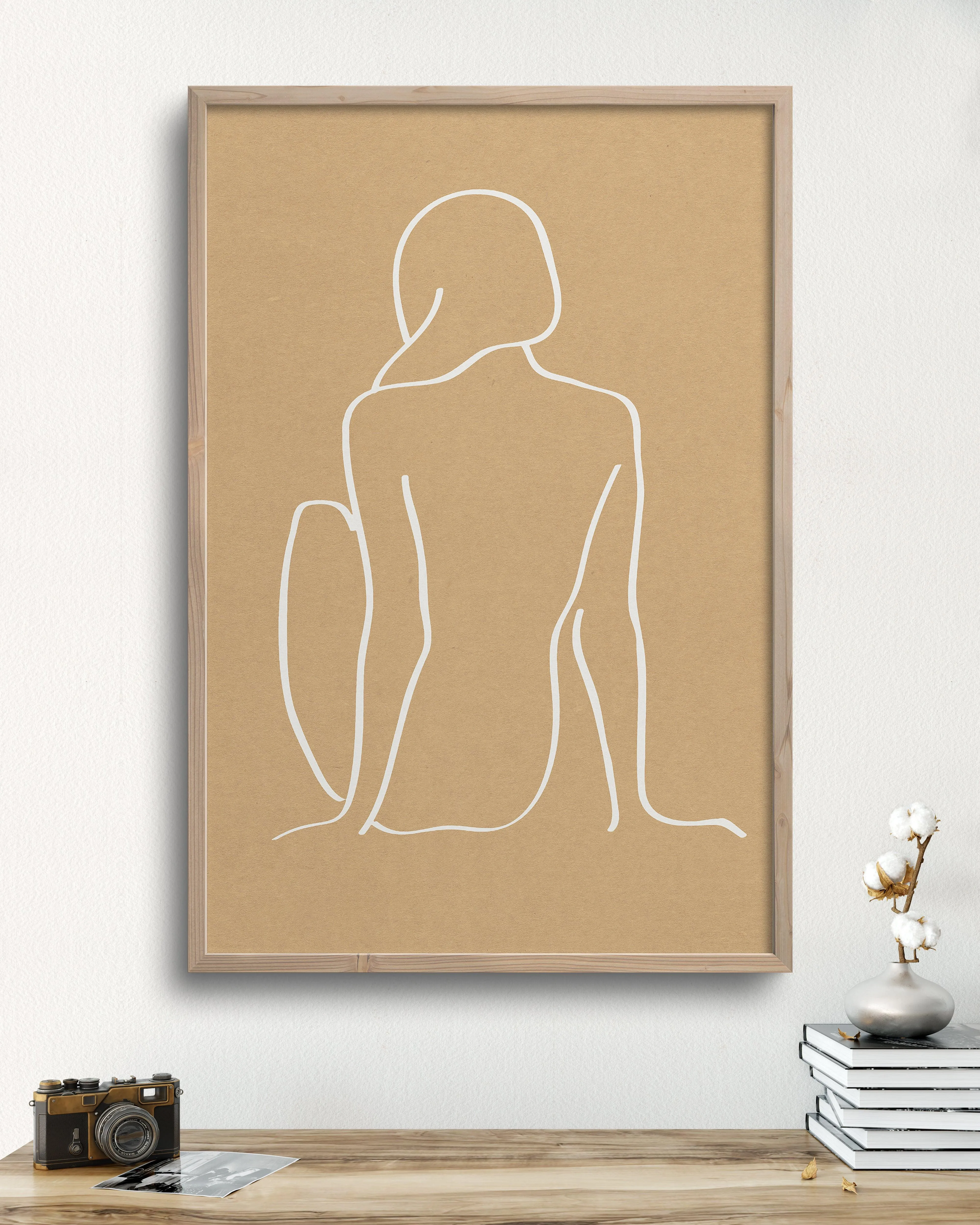 figure 1 art print in camel