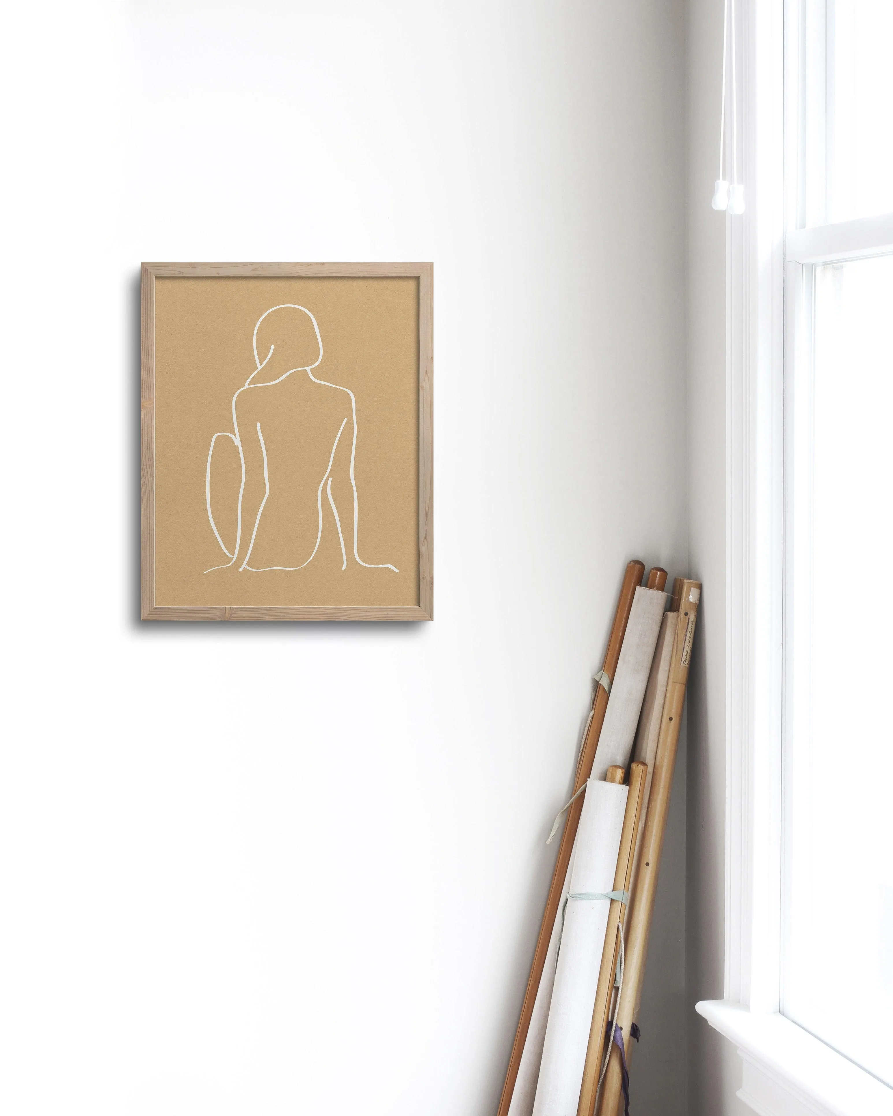 figure 1 art print in camel