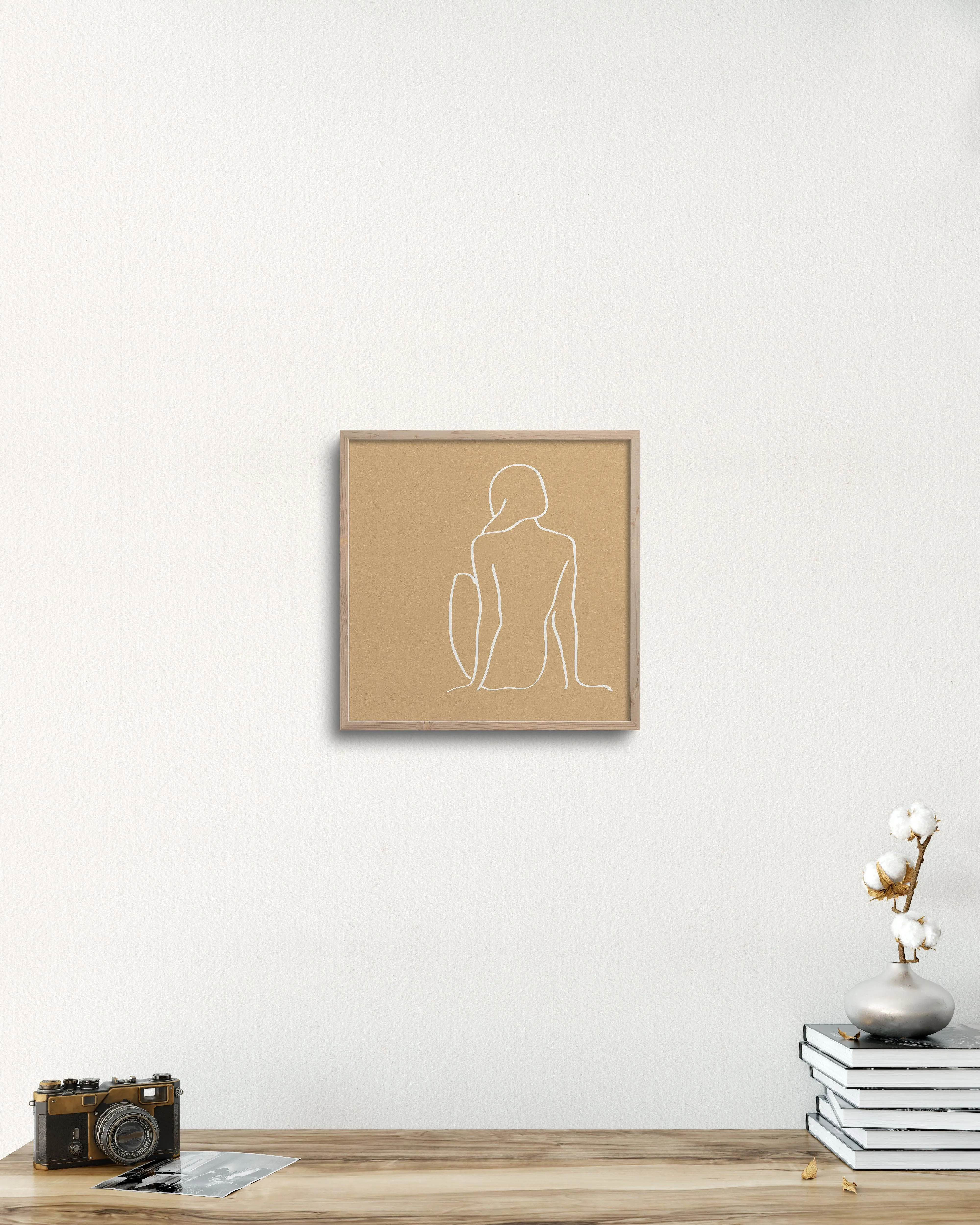 figure 1 art print in camel