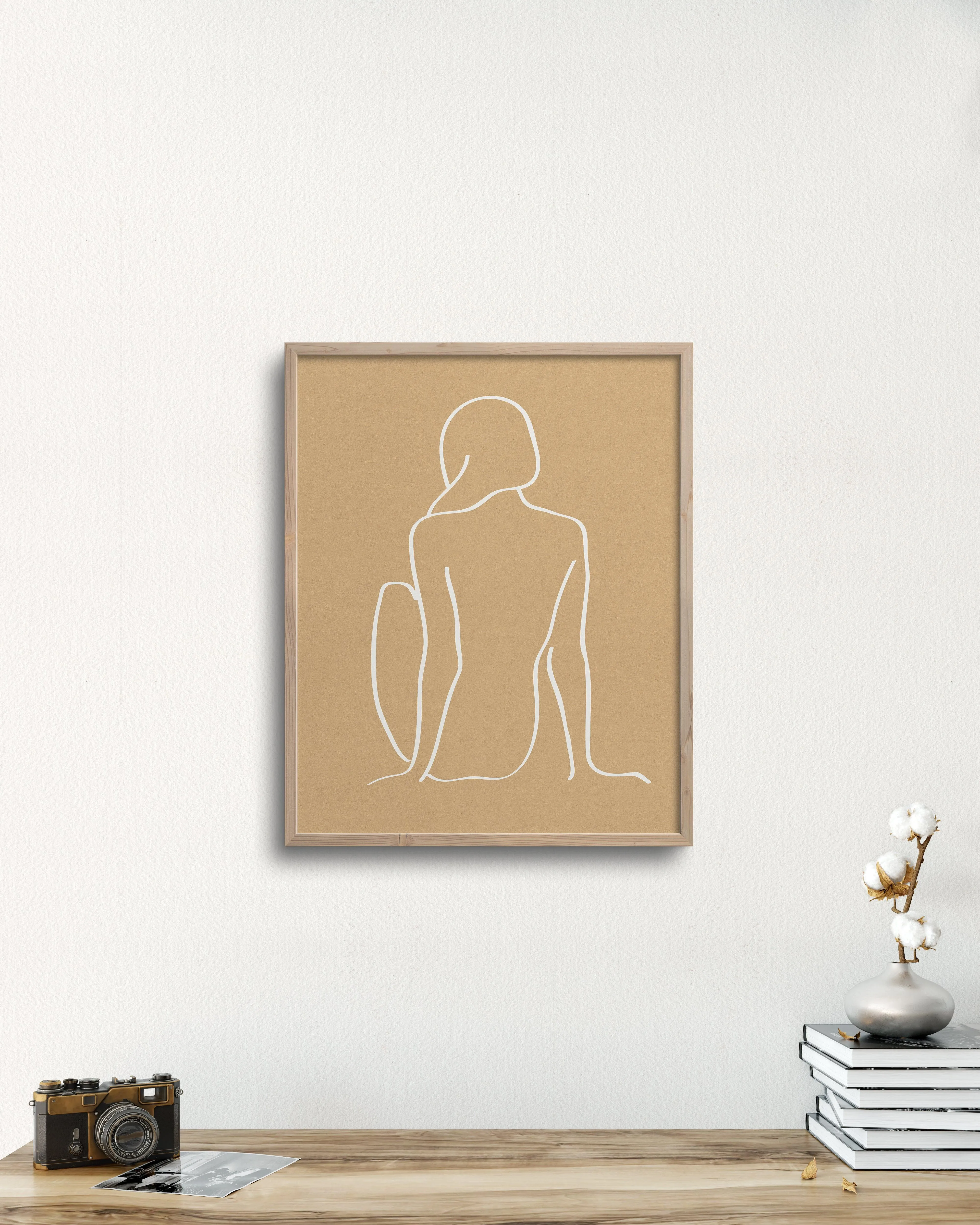figure 1 art print in camel