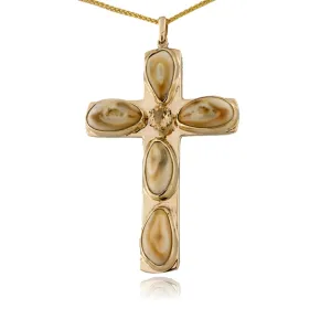 Five Elk Ivory Cross Necklace