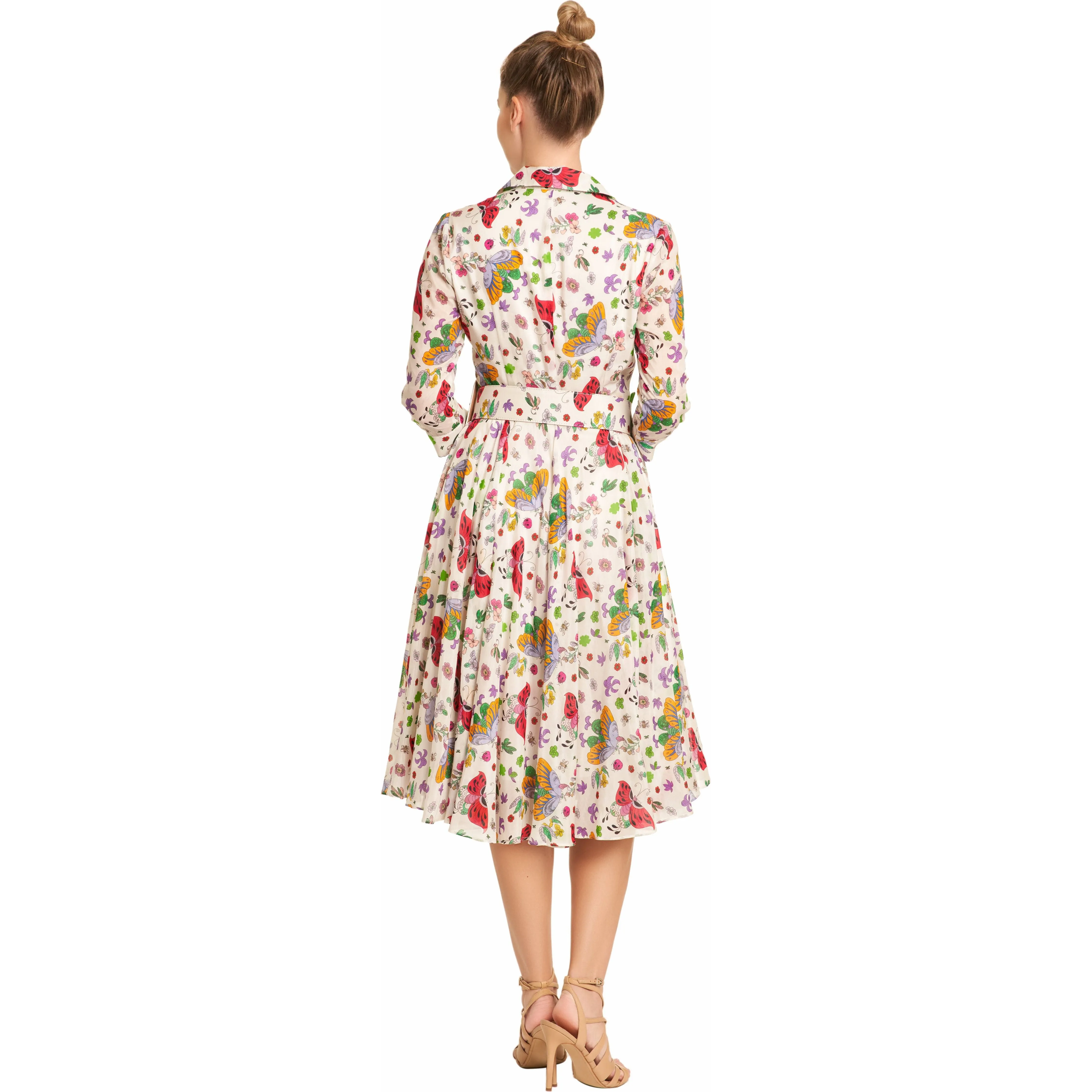 Floral and Butterfly Mix Print Dress