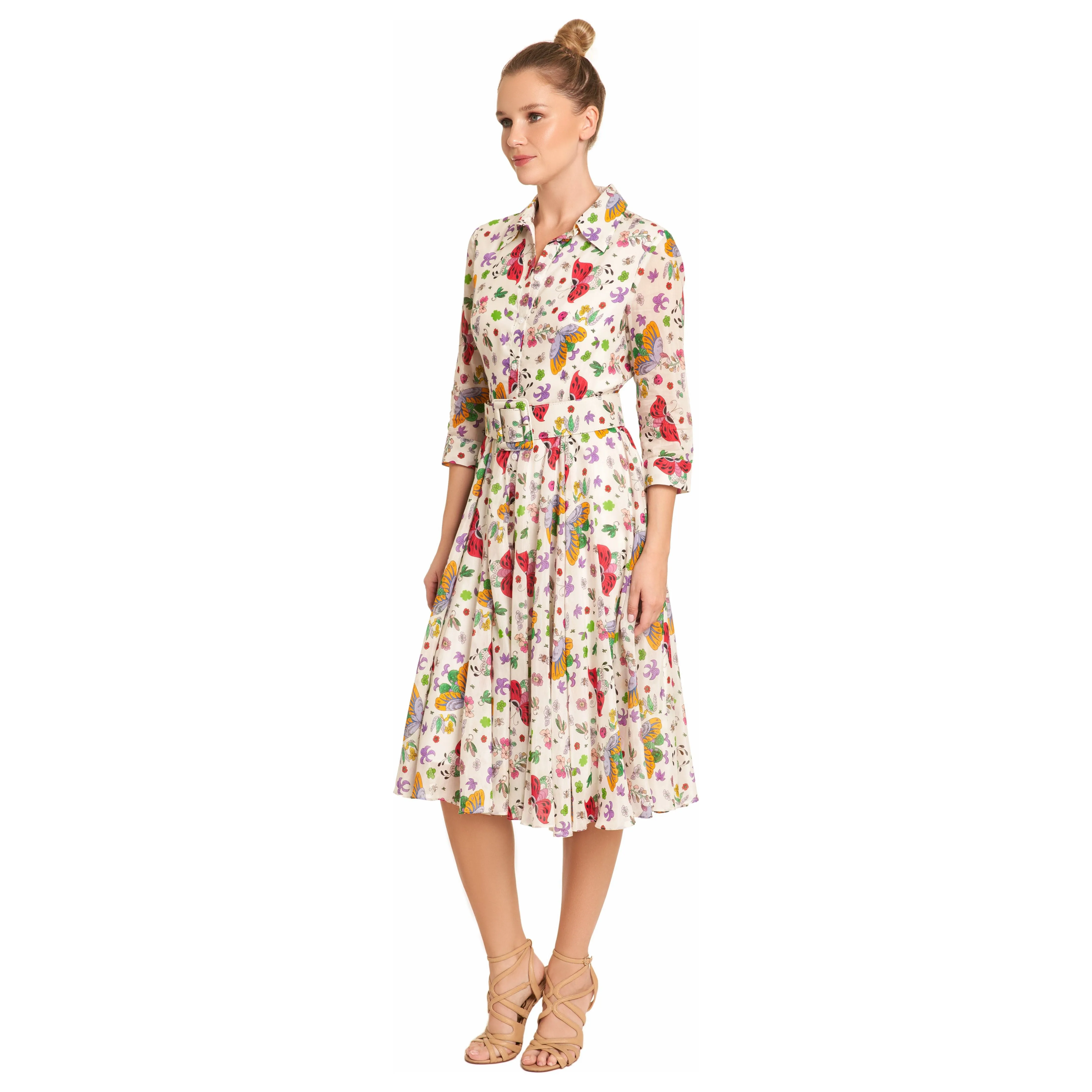 Floral and Butterfly Mix Print Dress