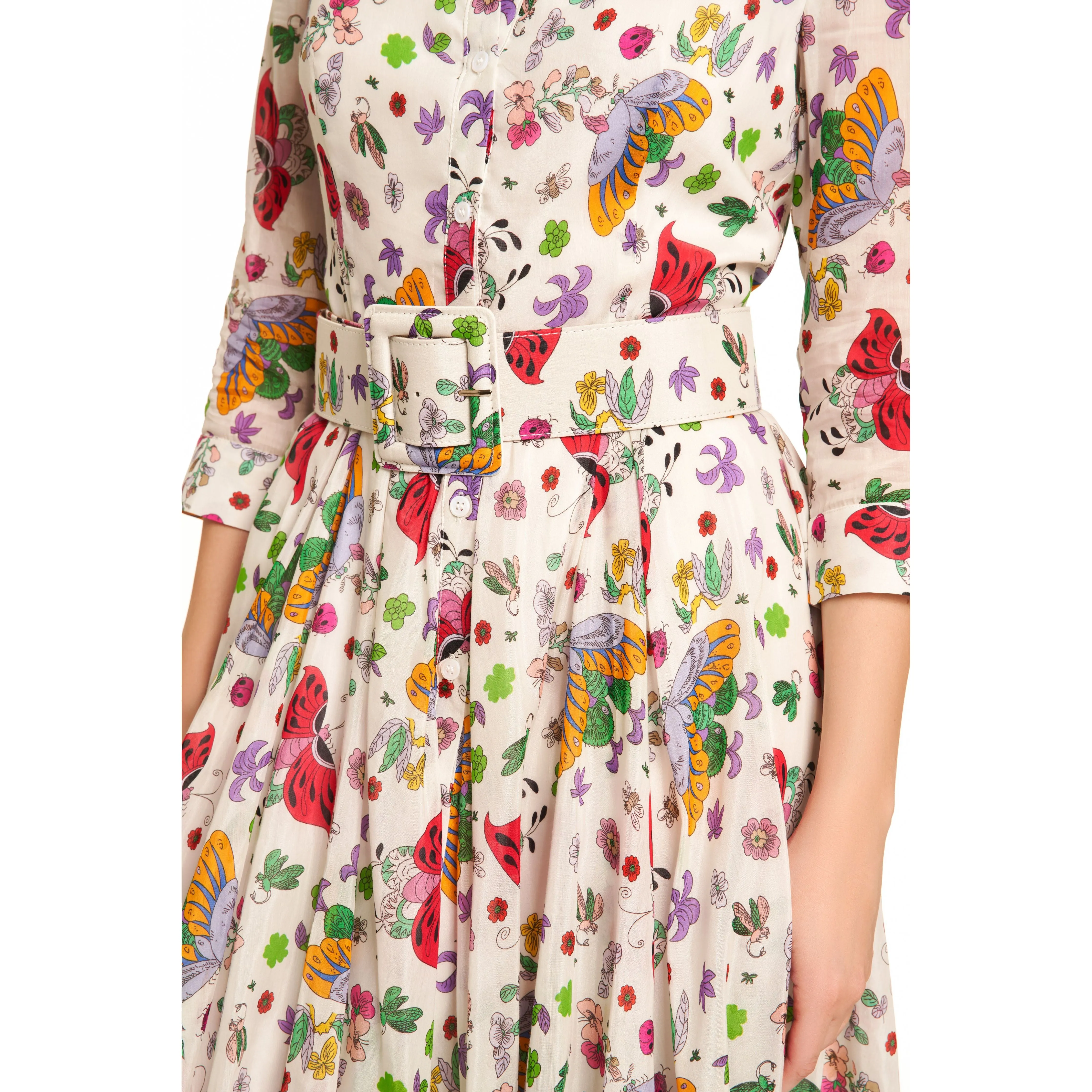 Floral and Butterfly Mix Print Dress