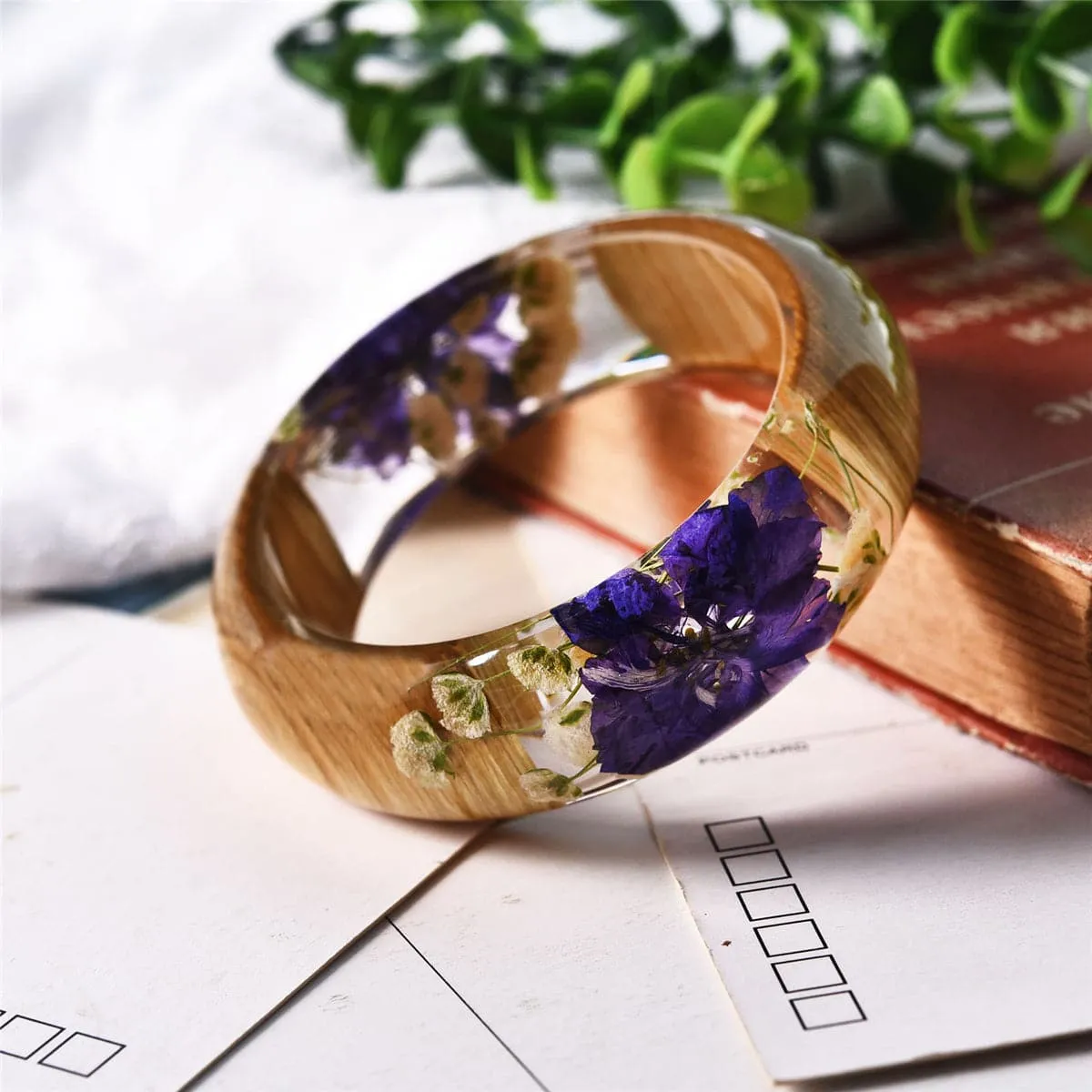 Floral Wood Bangle
