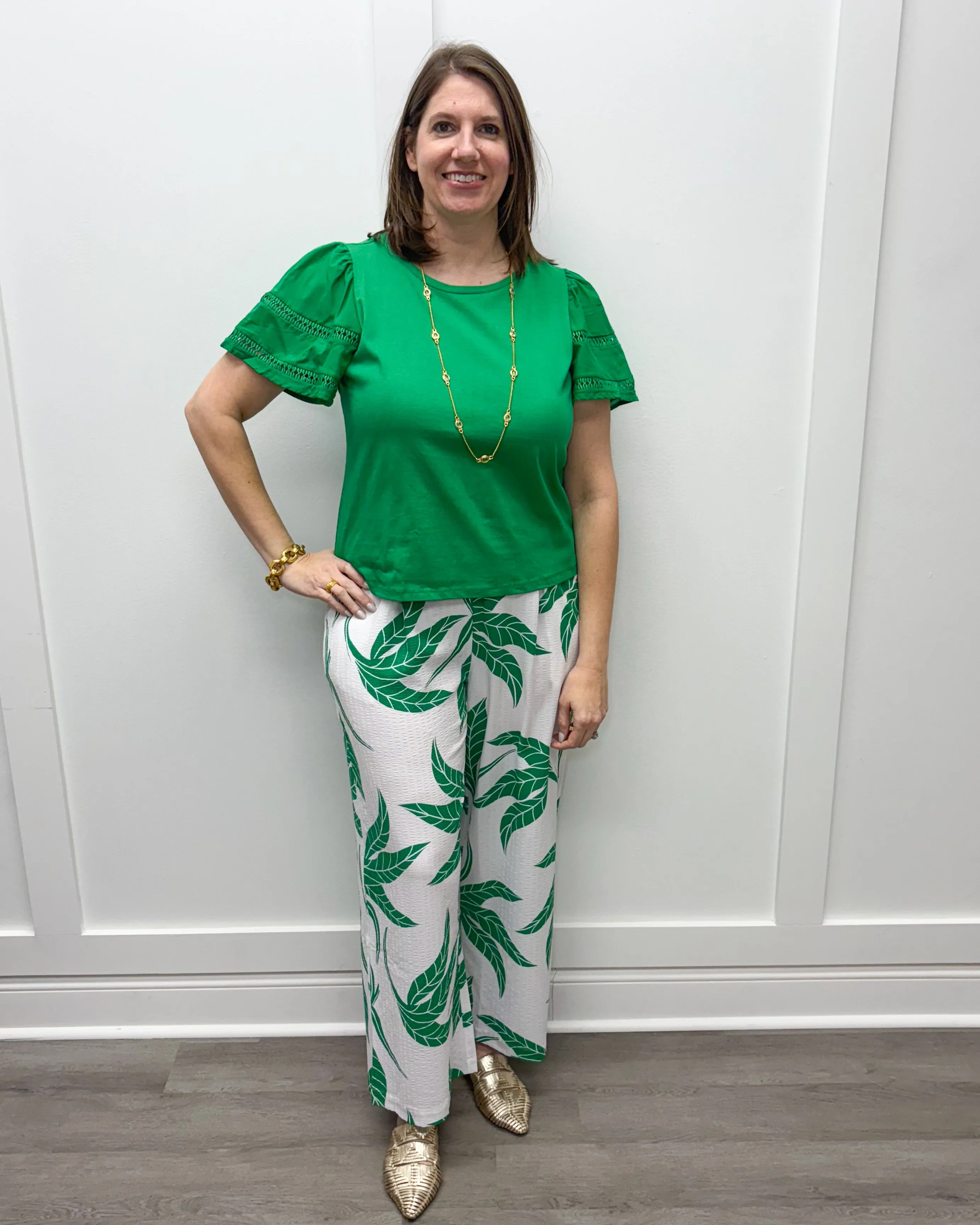 Flutter Sleeve Top - Kelly