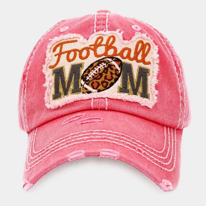 Football MOM Pink Vintage Baseball Cap