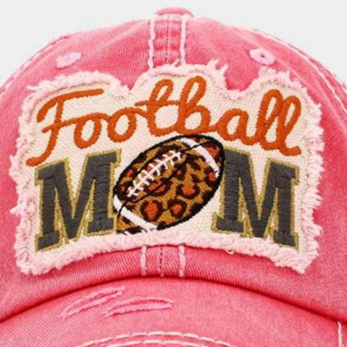Football MOM Pink Vintage Baseball Cap