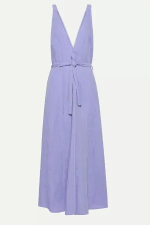 Forte Forte Chic Linen Herringbone Dress in Lilac