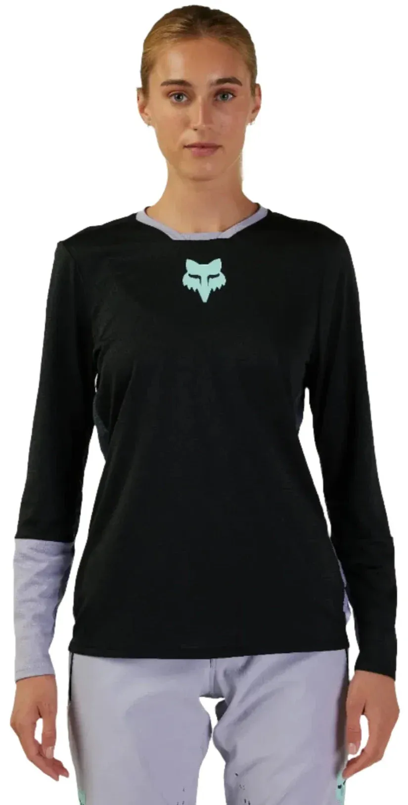 Fox WOMENS DEFEND RACE LS JERSEY - Black