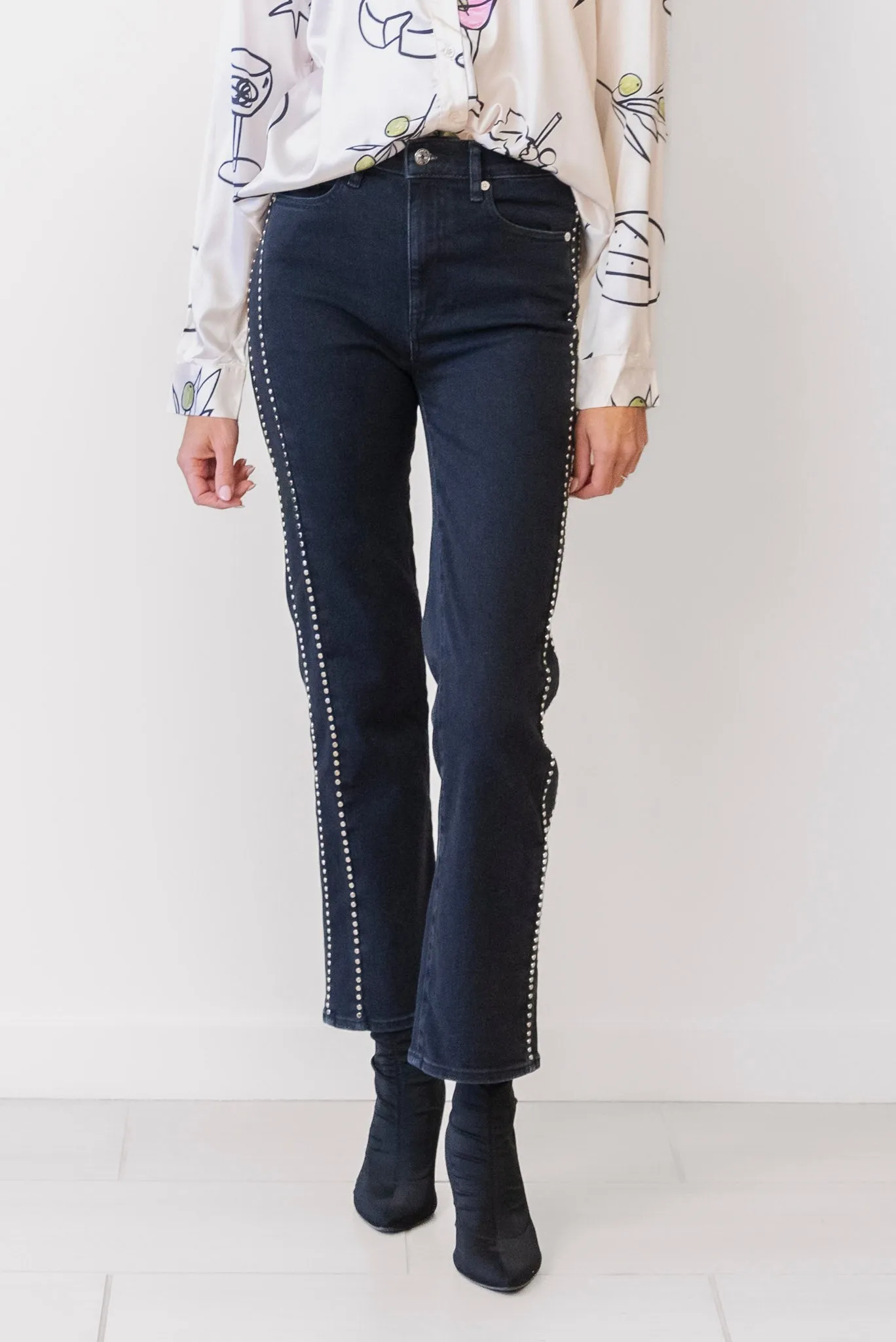 FRAME Le Sleek Studded Jeans