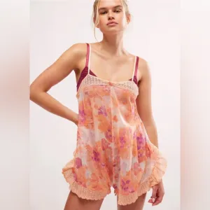 Free People Forget Me Not Romper - Electric Combo