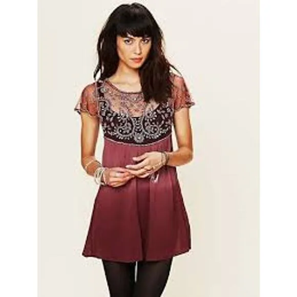 Free People Women's Embellished Palms Tunic - Size M