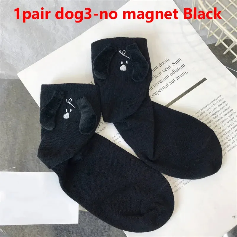 Funny Magnetic Couple Socks Big Eyes Magnet Socks for Lovers Friends Sisters Novelty Hand in Hand Socks