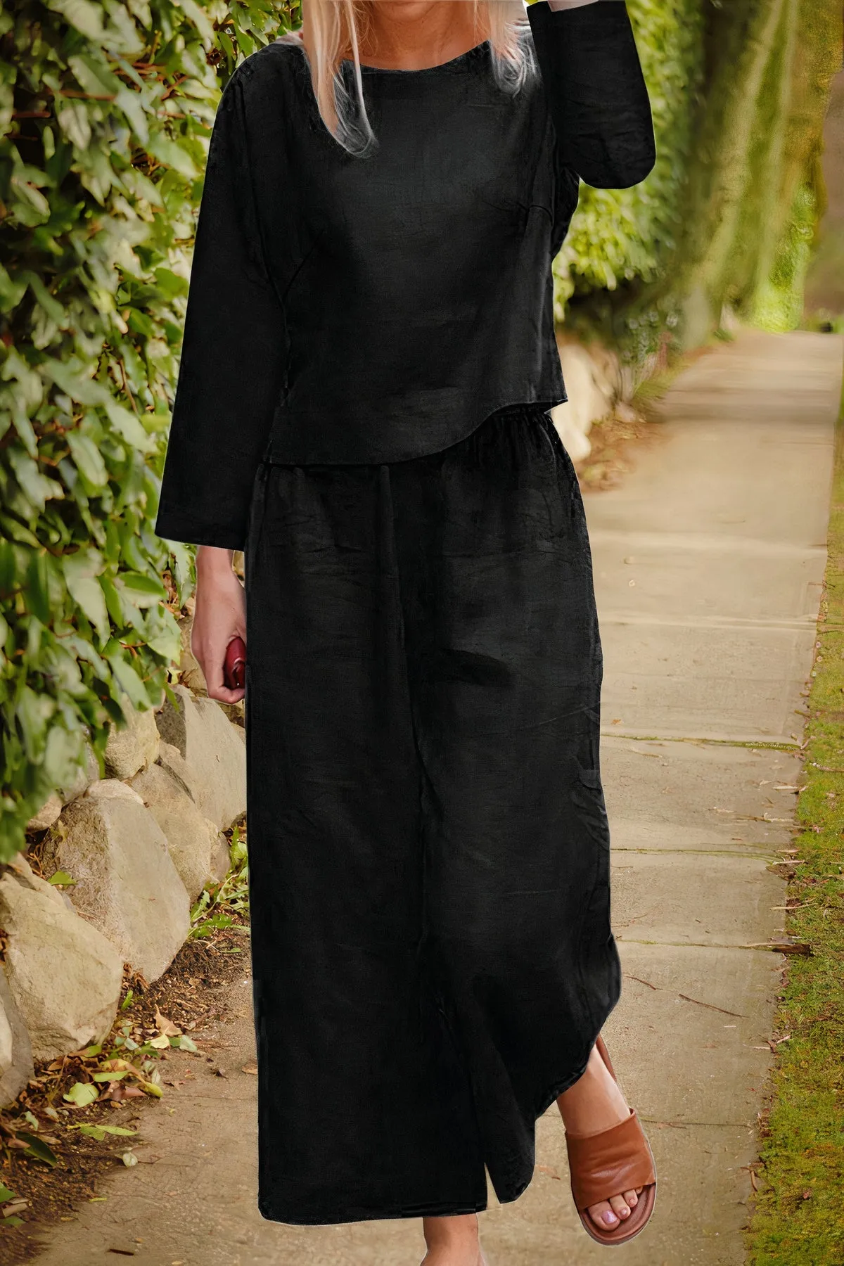 Gabriela® | Airy Blouse & Trousers Linen Set