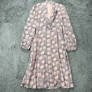 Gal Meets Glam Lizzie Midi Dress Women's 0 Floral Pleated Cottagecore Feminine