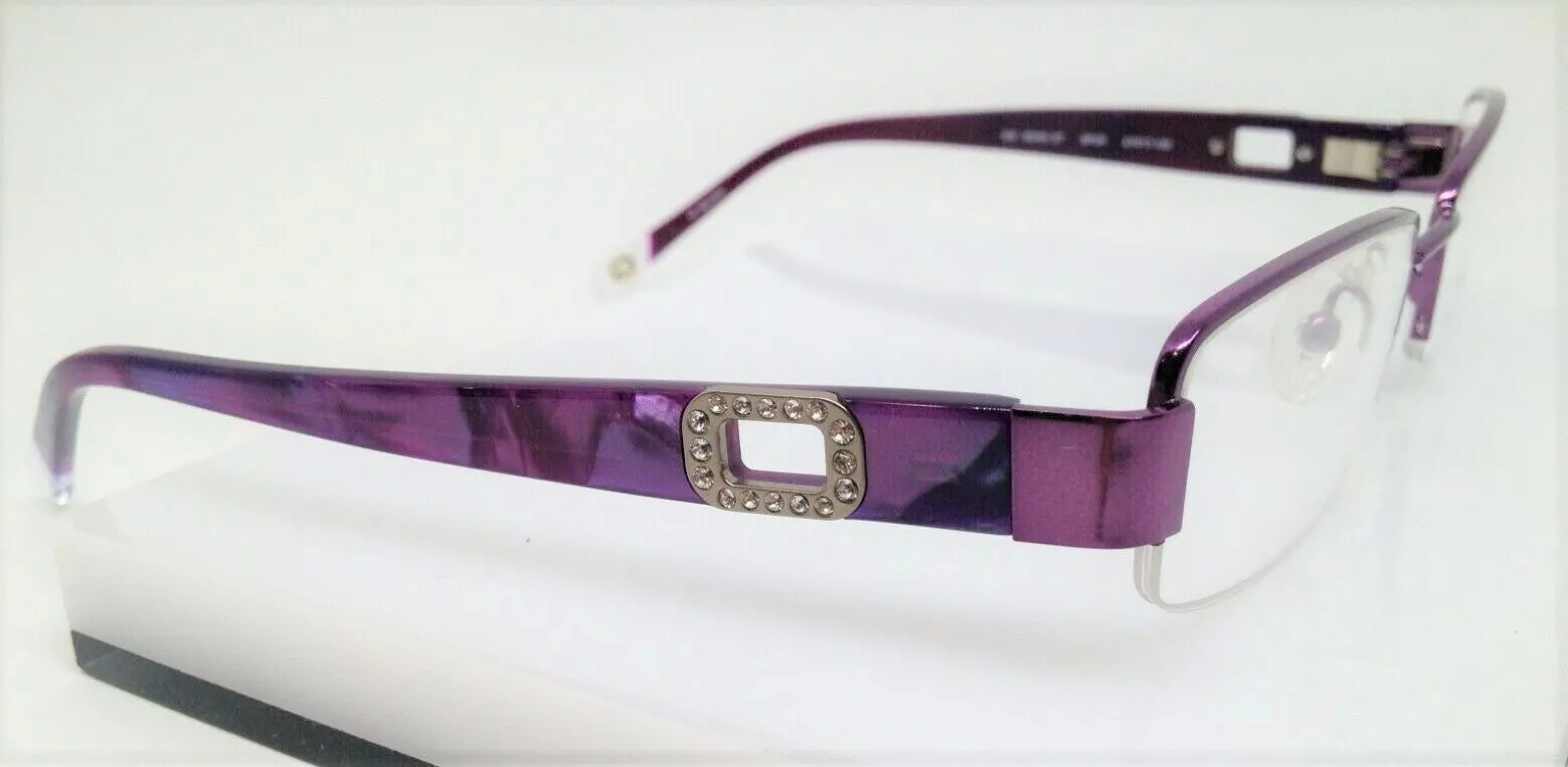 GANT Women's Semi-Rimless Swan St Eyeglass Frames 51-17-135 -Satin Purple NEW