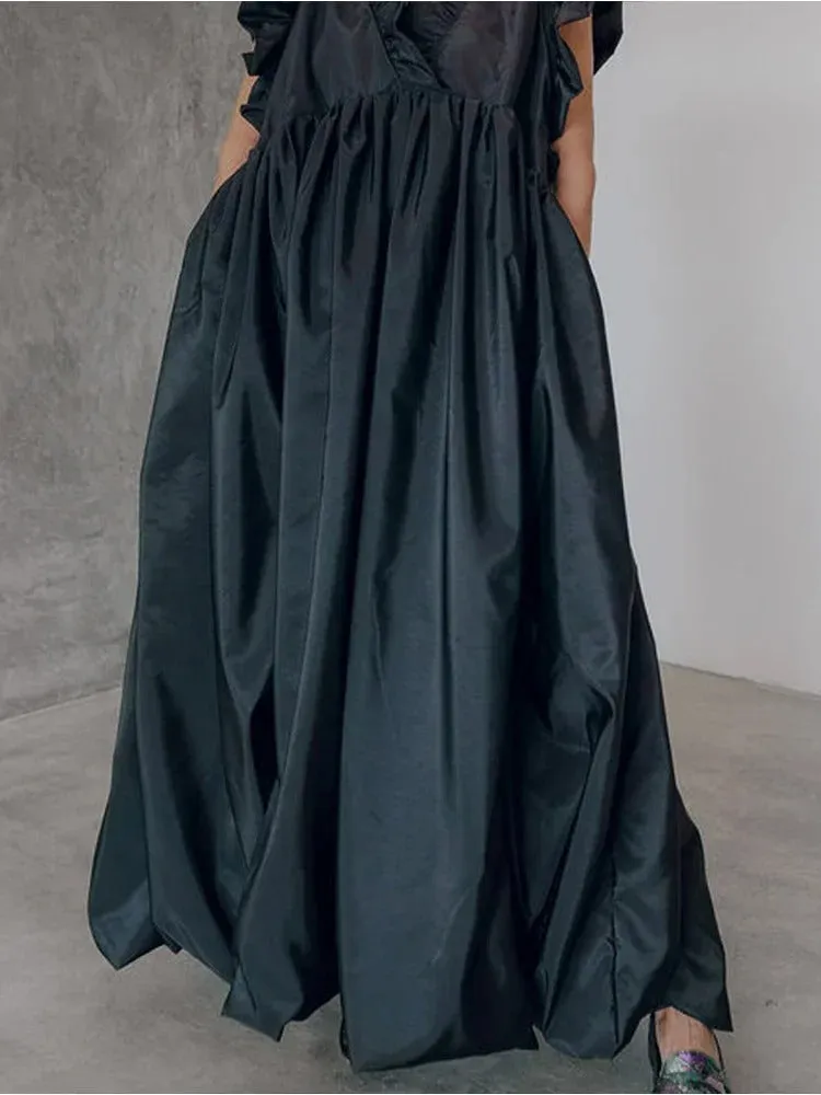 Gema® | Elegant Maxi Dress With Ruffle Sleeves