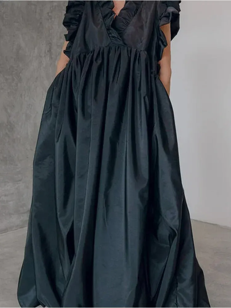 Gema® | Elegant Maxi Dress With Ruffle Sleeves